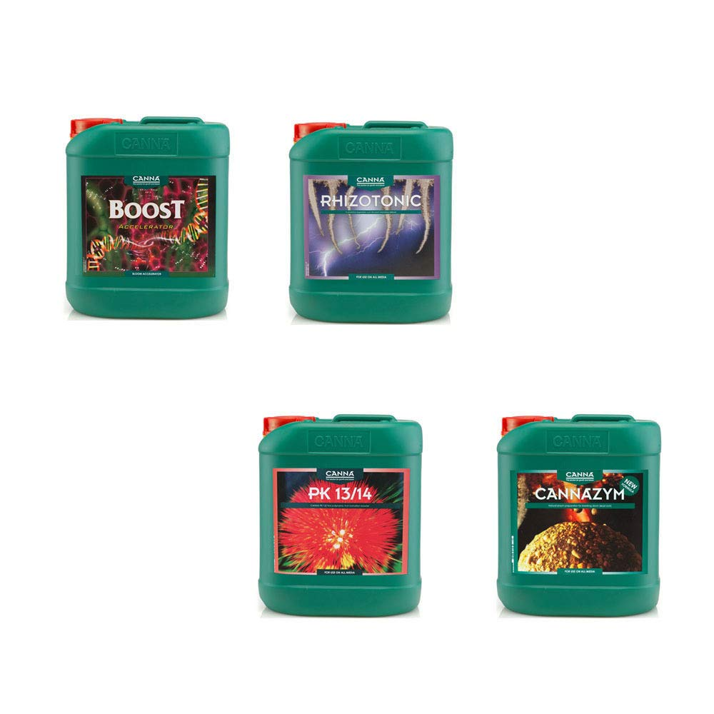 Canna Boost + Cannazym + Rhizotonic + PK 13-14 Additives 4 X 5L Pack