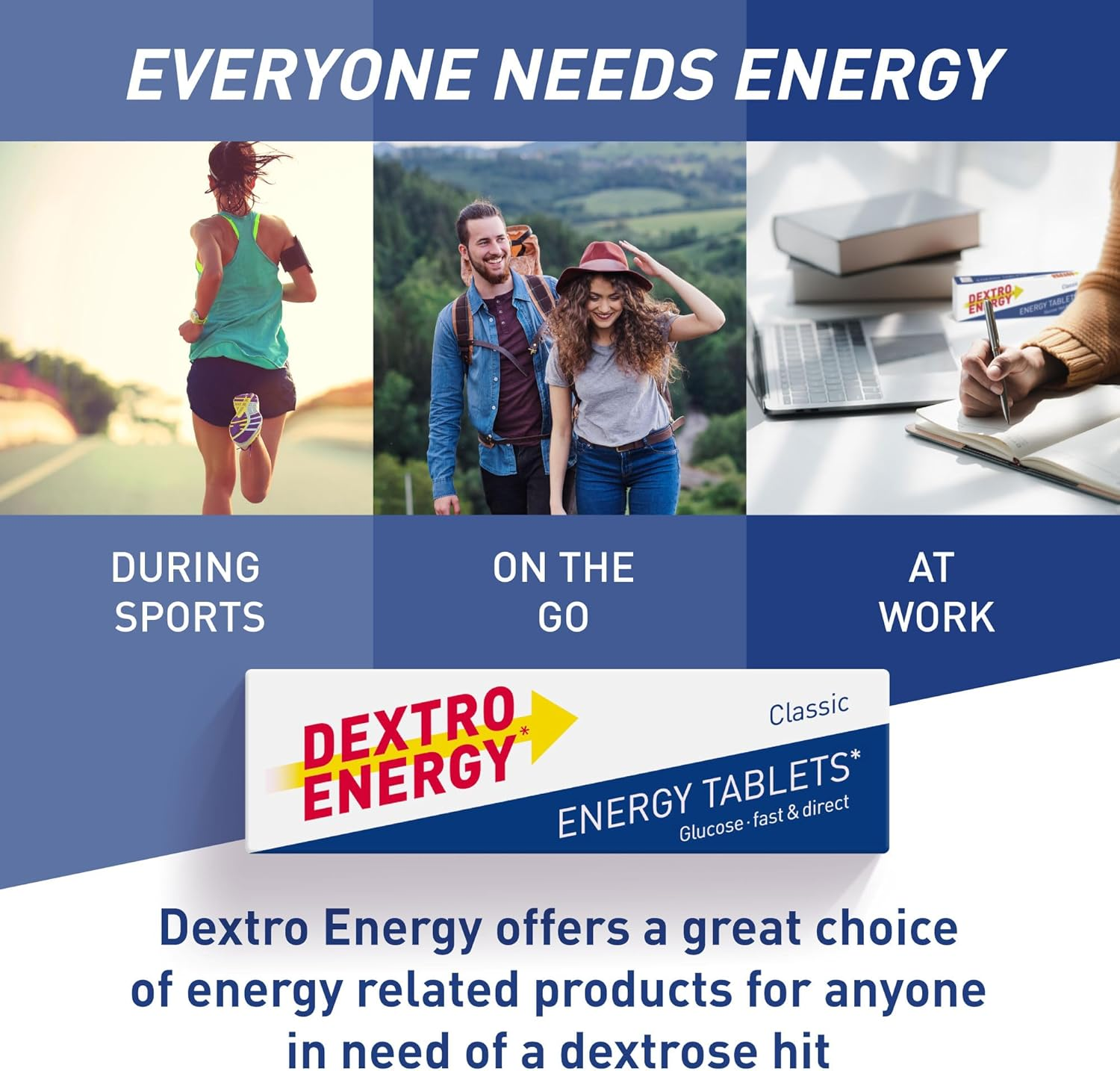 Dextro Energy Classic Glucose Tablets, 47 G, 24 Packs, Energy Tablets, for a Quick Burst of Glucose image number 1
