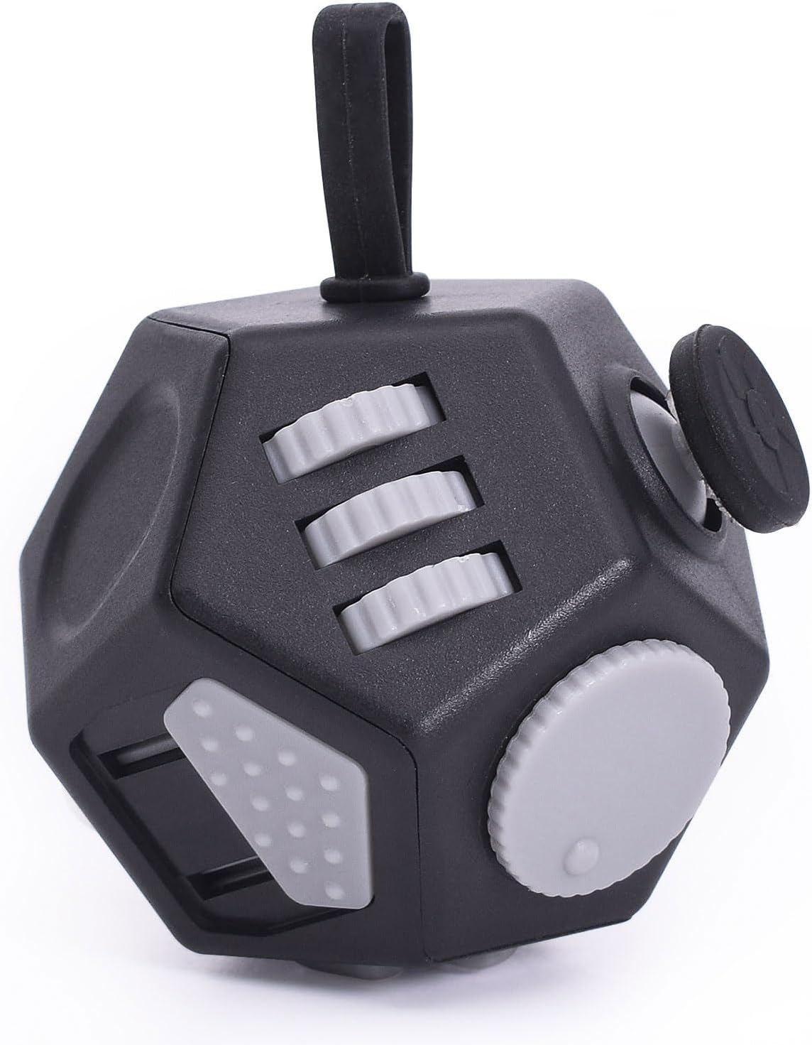 UOOEFUN Mini Fidget Sensory Toys,12 Sided Fidget Cube Relief Stress and Anxiety Depression anti for Kids and Adults with ADD, ADHD, OCD, Autism (Black)
