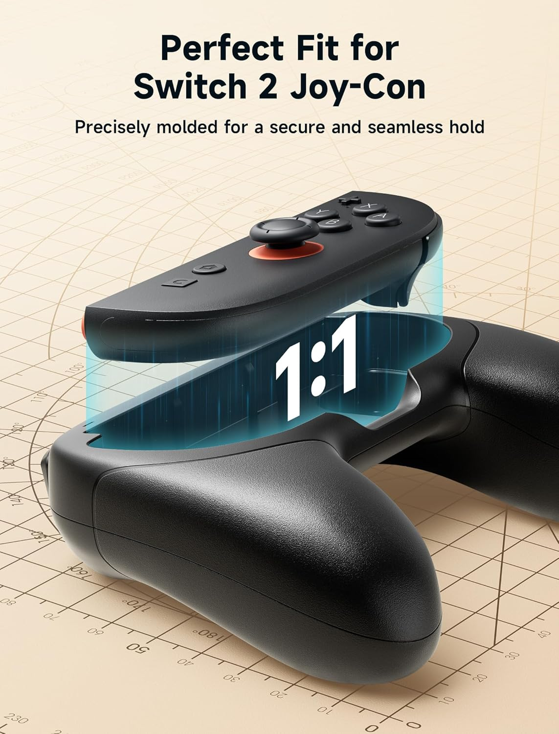 JSAUX 2-Pack Grip Compatible with Joycon Nintendo Switch 2 (2025) Controllers, Handle Hand Grip Case Kit for Joy Cons (Black) image number 1