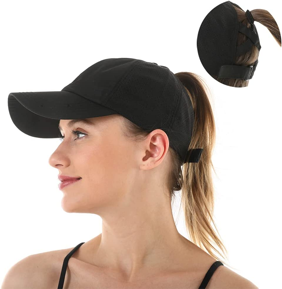 FASHIXD Ponytail Baseball Cap for Women Mesh Quick Dry Baseball Hat with Ponytail Hole
