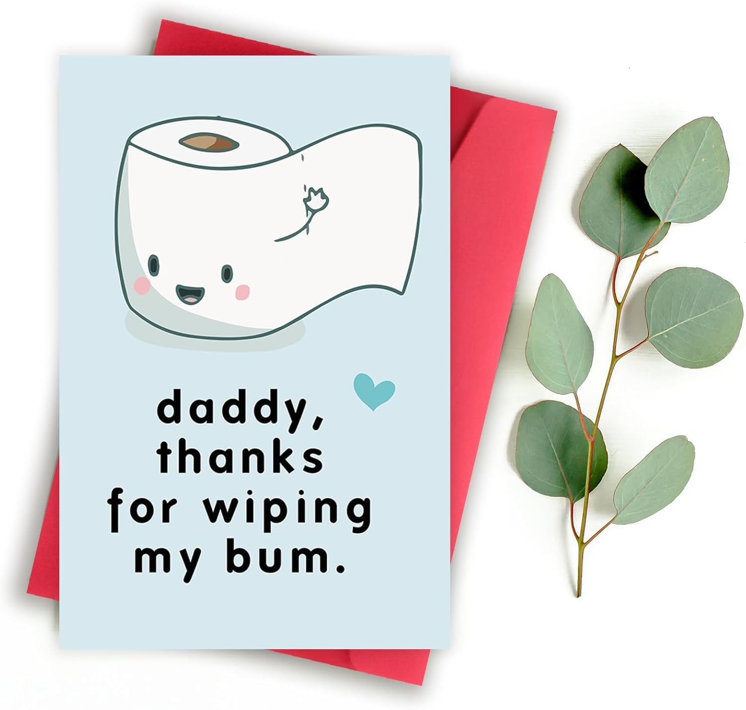 Funny First Fathers Day Cards Gifts for New Dad, Cute 1St Father'S Day Card Gift from Baby Son Daughter, Baby Daddy Fathers Day Card, Thanks for Wiping My Bum image number 1