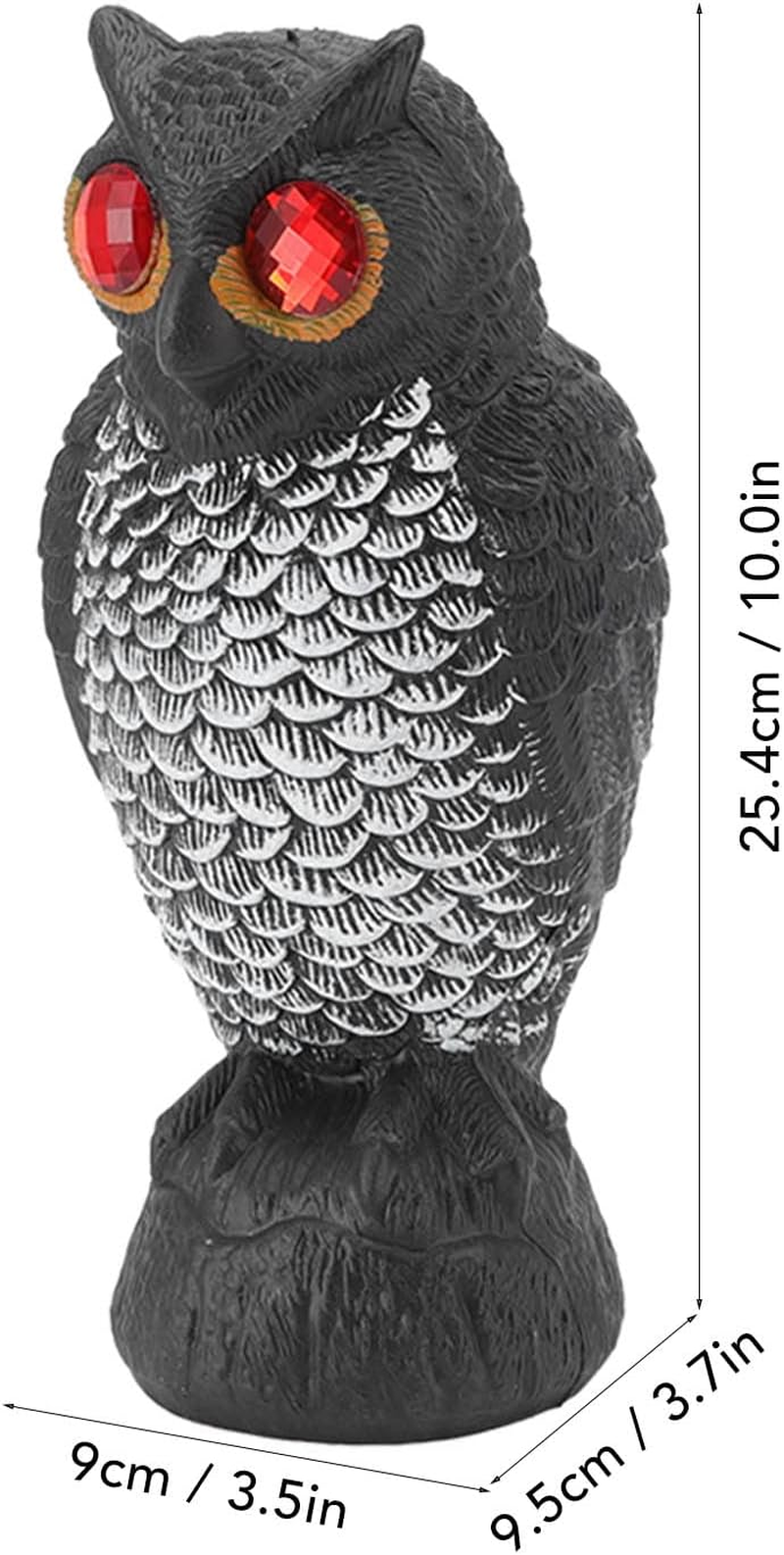 Owl Keeping Birds Away, Fine Detail High Simulation Owl Bird Repellent Deterrent Plastic Material for Birds (Cartoon Flaky Small Owl) image number 4
