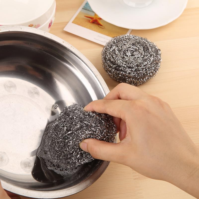 Aoozleny 12Pcs Stainless Steel Cleaning Ball for Cleaning Dishes, Pans, Pots, Ovens, Grills, Sinks - Stainless Steel Wire Ball Kitchen image number 2