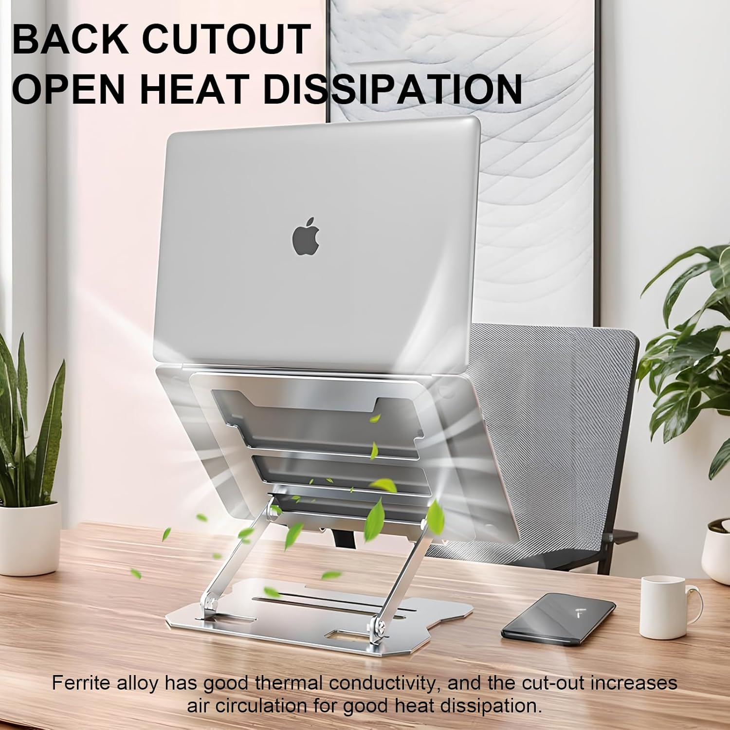 Adjustable Laptop Stand, Ergonomic Portable Laptop Riser Holder for Desk, Foldable Portable Tablet Notebook Holder Compatible with Macbook Pro/Air, Surface, Lenovo, Laptops