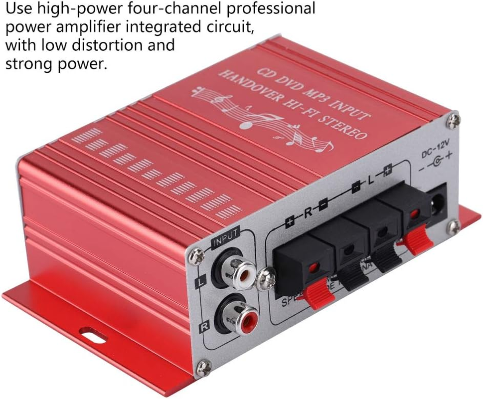 Mini Digital Car Amplifier - Hifi Audio Music CD DVD MP3 FM Player - Aluminum Alloy - for Cars and Motorcycles - Blue image number 4