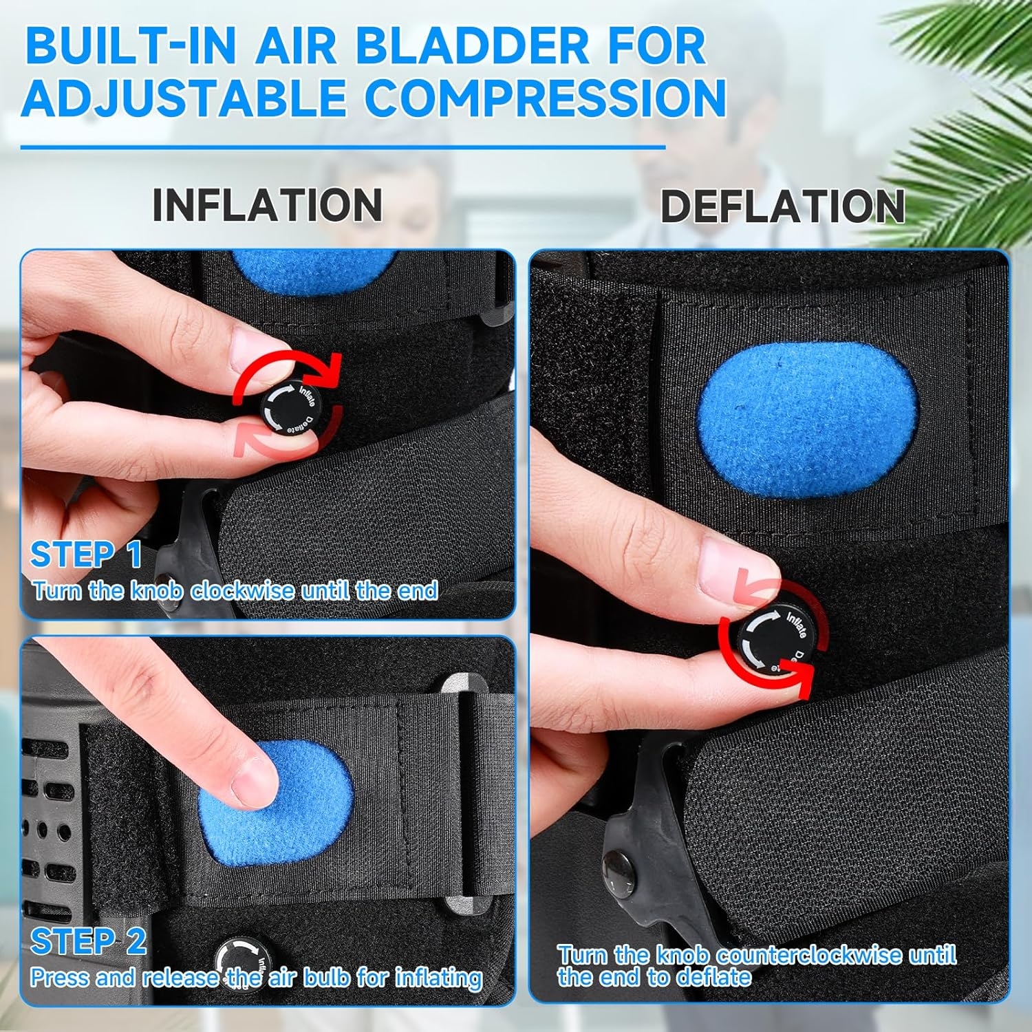 Inflatable Walking Boot - Air Cam Walker Fracture Boot - Short Walker Brace Ultralight Orthopaedic Boot for Sprained Ankle Stress Fracture Broken Foot Achilles Tendonitis Foot Pain Recovery (Medium) image number 1