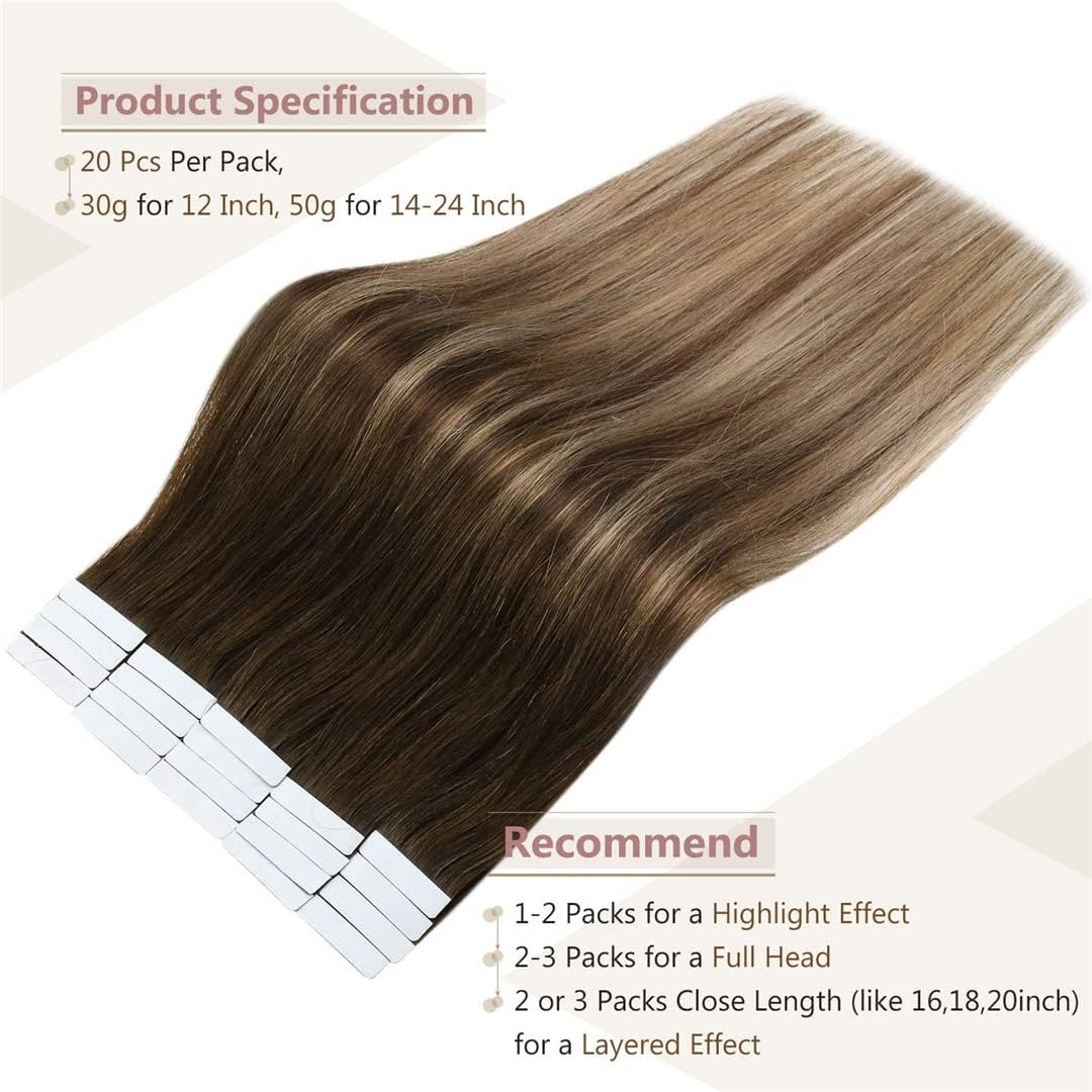 Natural Human Hair Tape in Real Remy Human Hair Extensions Straight Skin Weft Invisible Seamless for Woman 3 8 22 14 Inches 40 Pcs image number 4