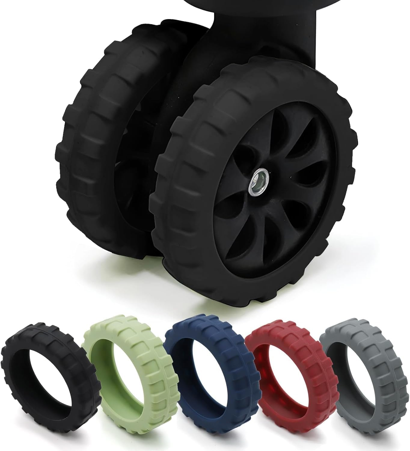 Luggage Wheel Protectors Covers 8 Pieces Suitcase Wheel Protectors Luggage Compartment Protection Silicone Cover for Wear-Resistant, Anti-Noise, Essential Travel Accessories Grey