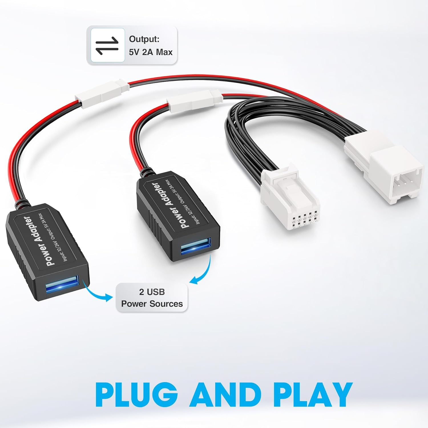 Dash Cam Power Adapter,(10P Type H) Compatible with Select Hyundai/Kia,Connect to Auto-Dimming Rearview Mirror,Built-In Hide Power Adapter Charging Cable for Garmin Nuvi GPS Dashcam Mirror Camera image number 2