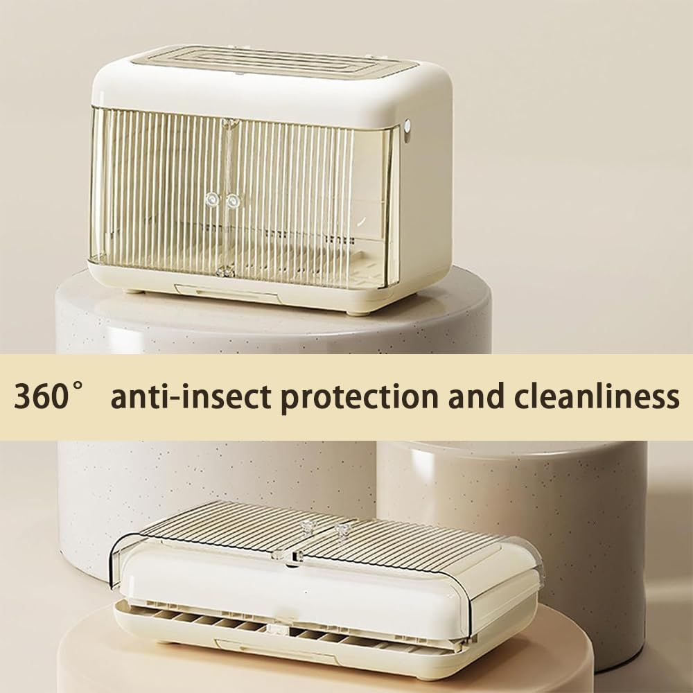 Baby Bottle Storage Organizer & Draining Rack &ndash; Large Transparent Container for Milk Bottles, Foldable Drying Holder, Space-Saving Nursery & Kitchen Counter Organizer image number 3