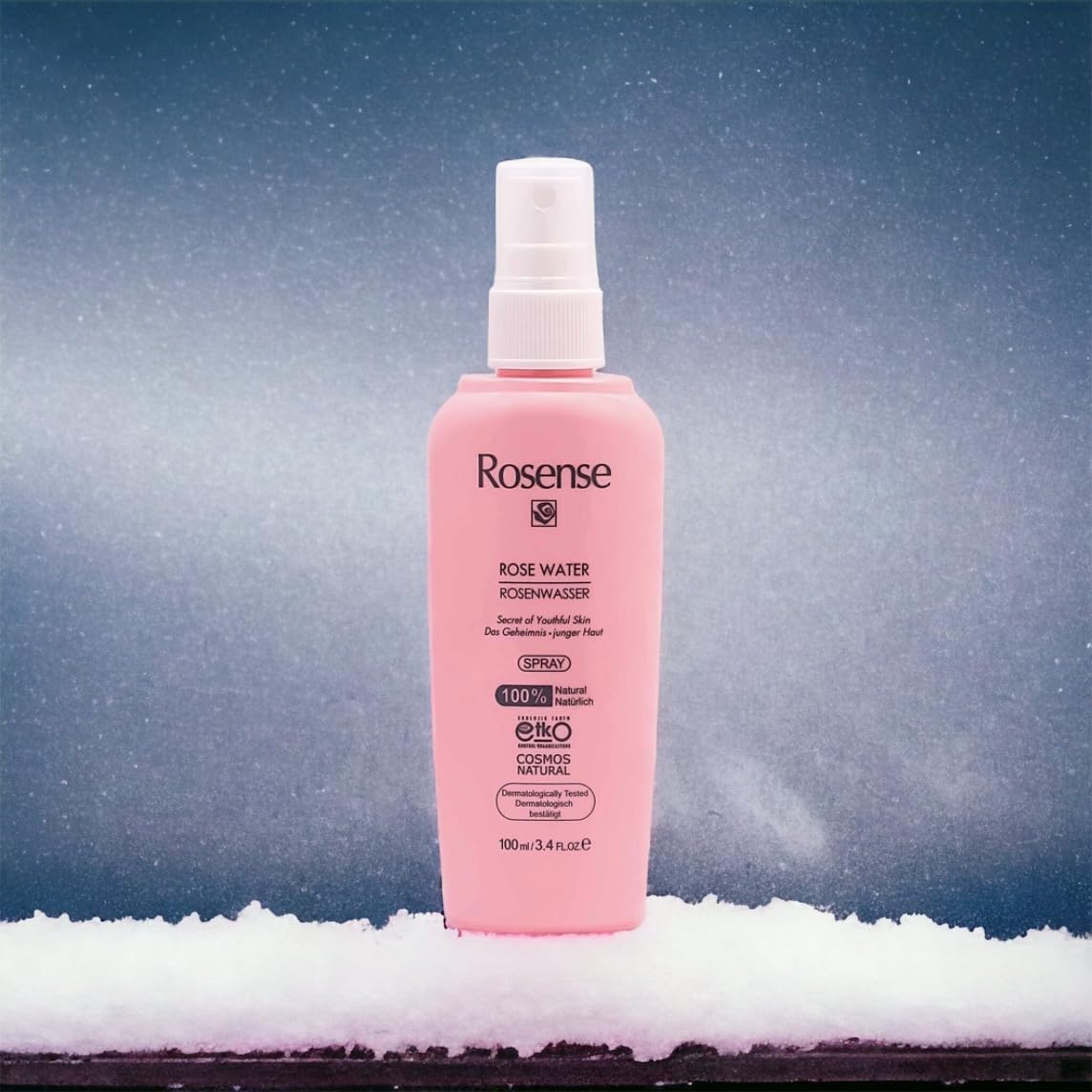 Rosense Pure Rose Water Spray, Moisturizing, Skin Balancing, Fragrance/Alcohol Free Facial Toner/Mist, Peta Approved, Natural & Vegan Certified, from Steam Distillation of Fresh Rose Petals