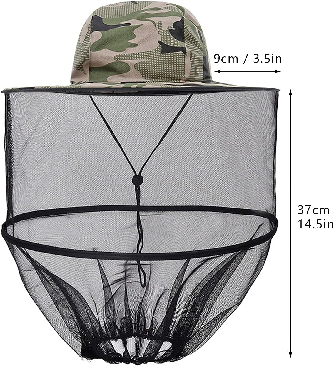 Mosquito Head Net Hat Mesh Sun Protection Hat Anti-Insects Hat with Mesh for Beekeeper Hiking Fishing Camping Outdoor Activities image number 3