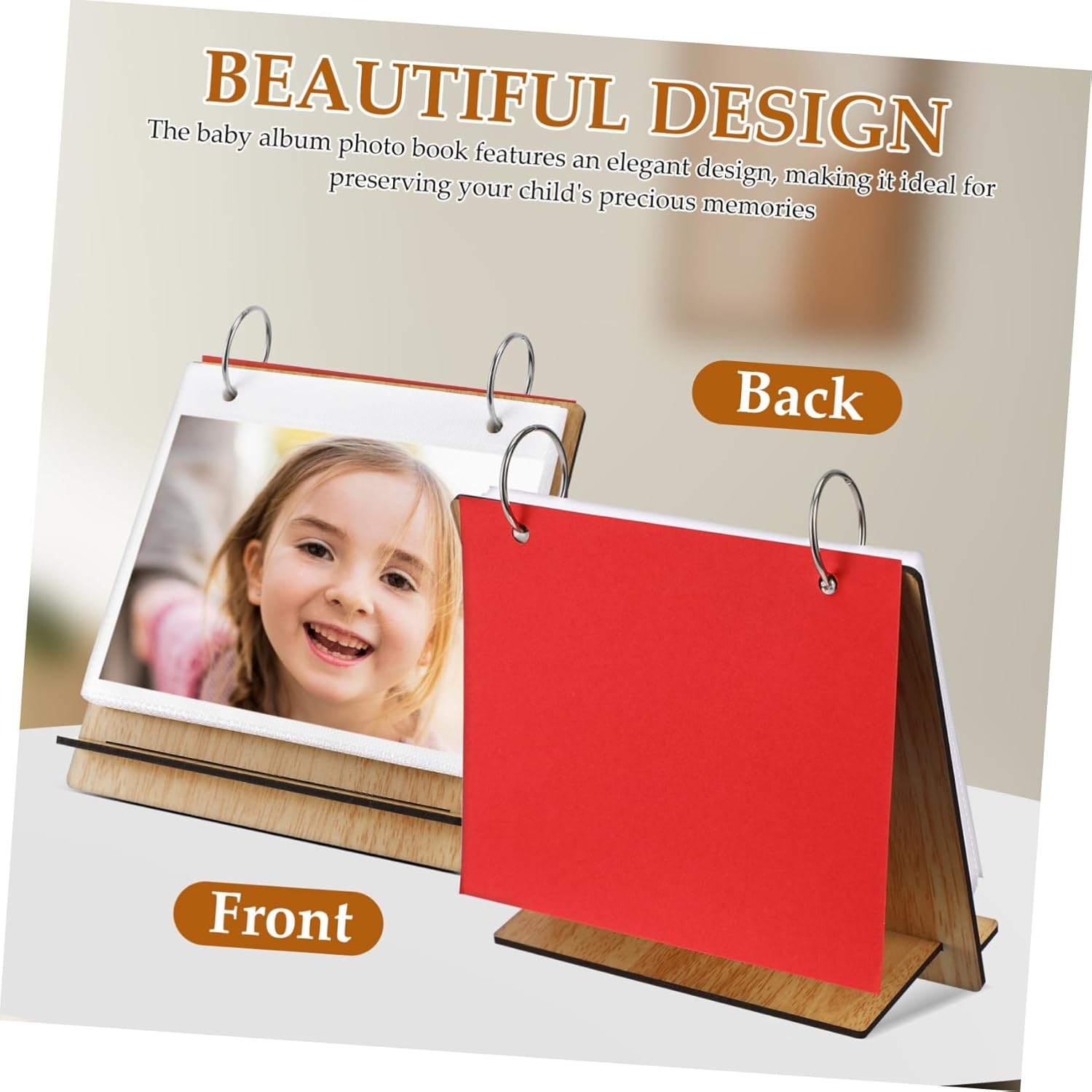 Generic Photo Album with Ample Storage Durable Pages Multi Function Picture Frame for Desk Display for Shower Decorations and Growth Memories image number 6