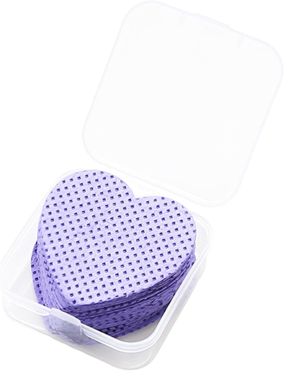 OIIBWQ 50Pcs Disposable Nail Polish Remover Pads Nail Wiping Tool Lint Free for Eyelashes Lips Cleaning Patches, Purple