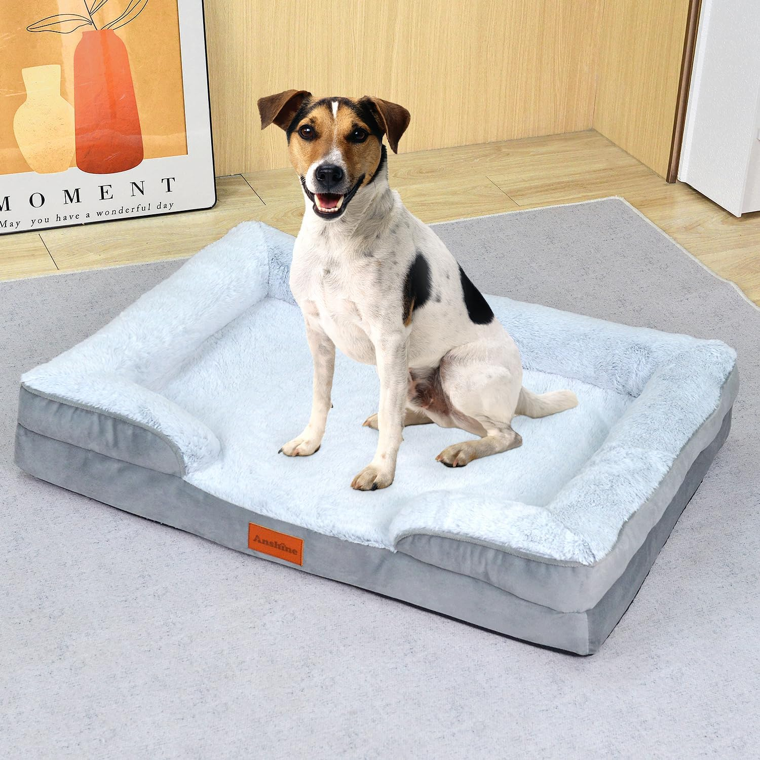 Anshine Memory Foam Large Dog Bed ，Orthopedic Pet Bed for Large Dogs, Ultra Comfortable Dog Sofa with Supportive Memory Foam Cushion, Durable & Washable Large Dog Beds for Joint Relief image number 6