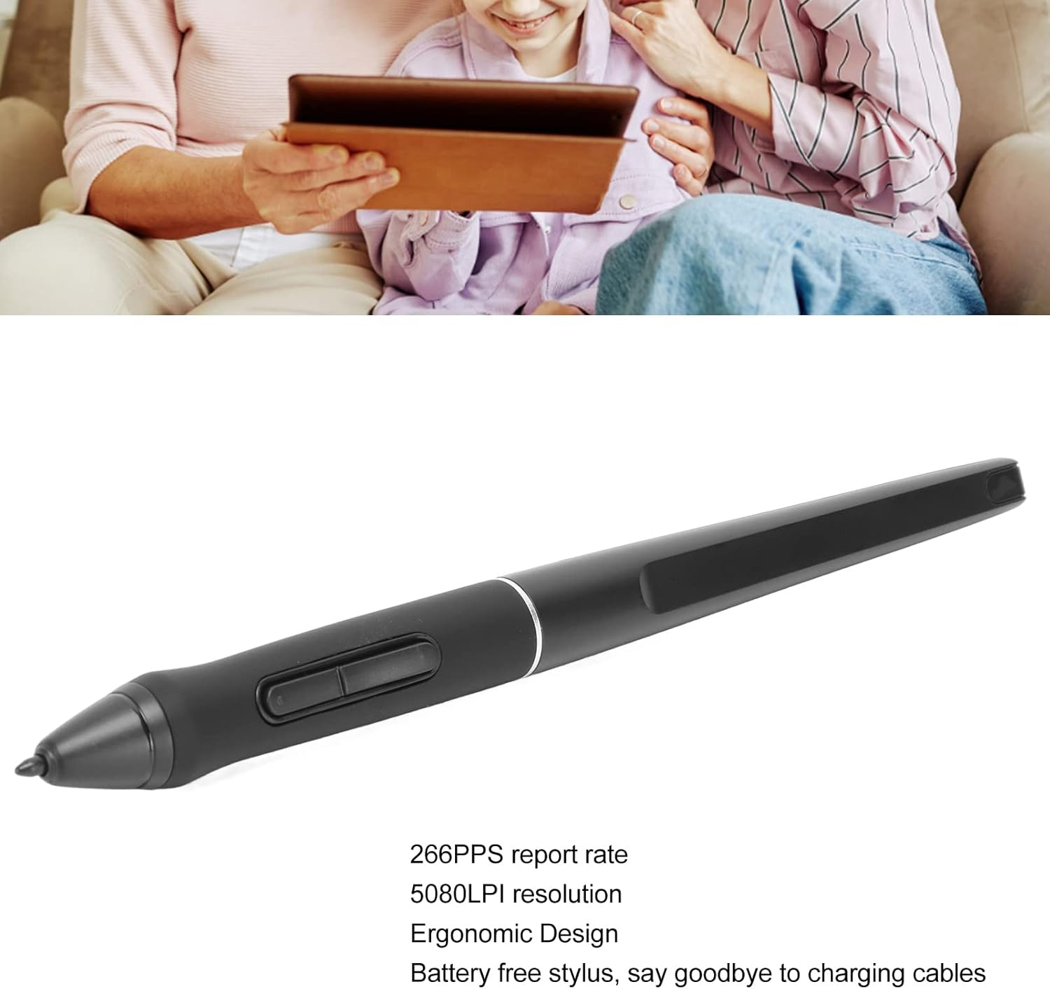 Tablet Stylus Pen for KAMVAS GT 191V2, PRO 20, PRO 22, Inspiroy Q11KV2, WH1409V2 - Battery Stylus for PW500 image number 1