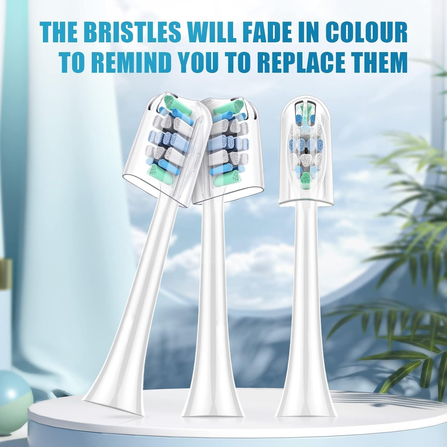 Replacement Toothbrush Heads Compatible with Philips Sonicare 2100 4100 4300 5100 9000, Optimal White, W2 C2 A3 Brush Head with Covers, Standard Toothbrush Heads image number 1