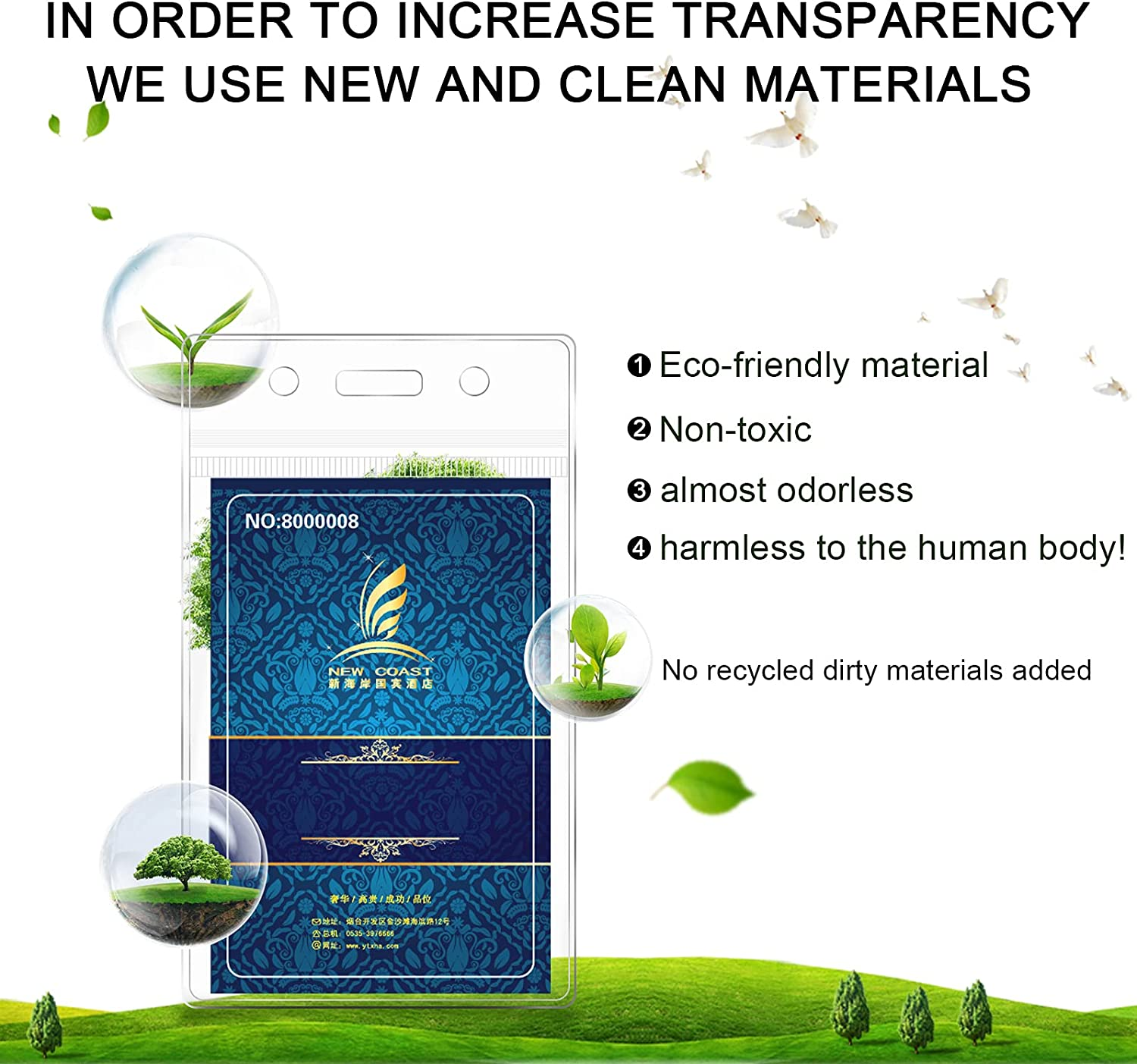 Teskyer 6 Pack Extra Thick Plastic ID Card Badge Holder, Vertical Clear Name Card Badge Holder with Waterproof Resealable Zip, 2.5" X 3.5" Inner Size image number 5