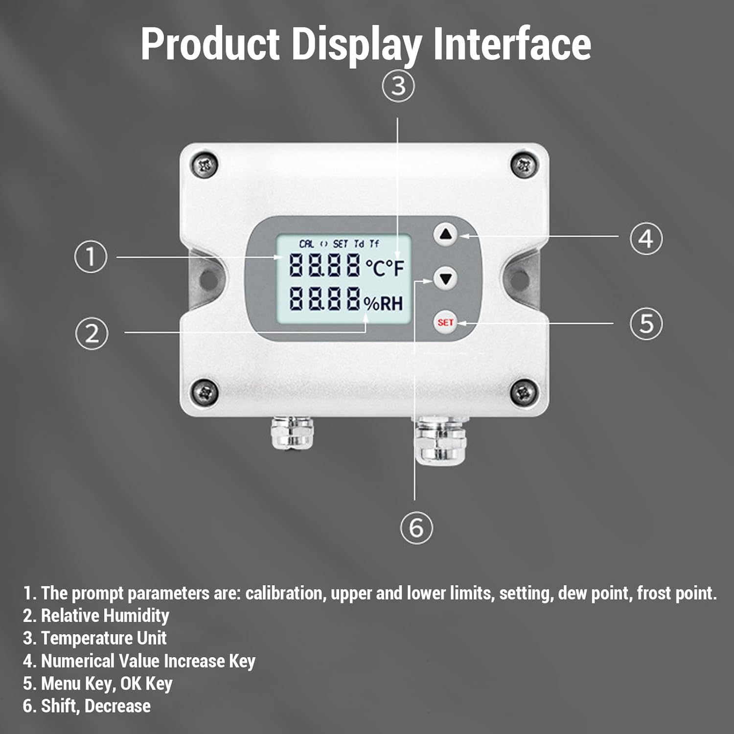Jectse Industrial Grade Temperature and Humidity Transmitter Sensor with PT1000 Probe - Suitable for Diverse Environmental Measurement Needs image number 2