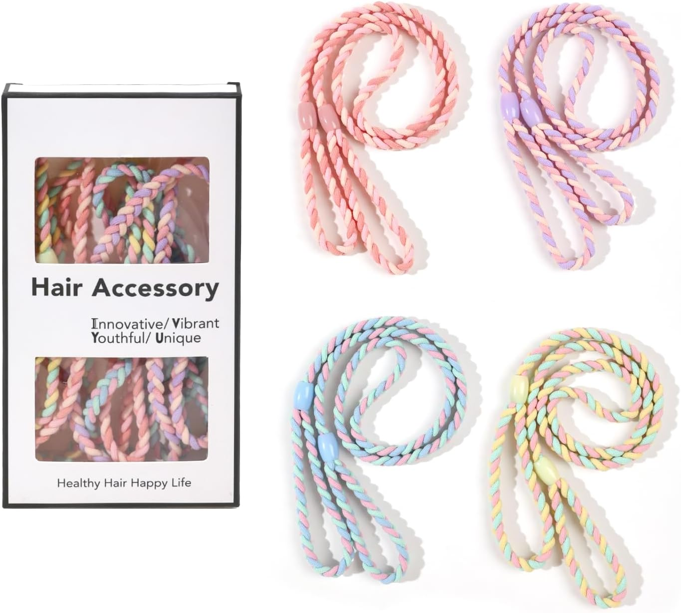 Sport Hair Ties for Women Pony Tails Elastic Hair Ties for Gym Braided Hair Ties Spiral Hair Ties for Swimming Sports