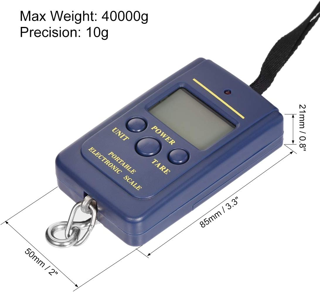 Uxcell Electronic Digital Handle Spring Scale 40000G/10G ABS Portable Handheld Hanging Balance Weight for Fishing Kitchen Home Blue image number 3