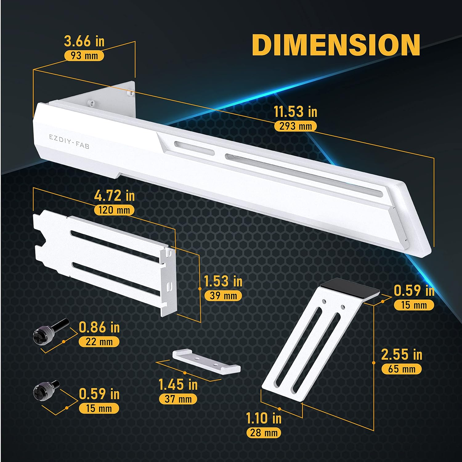 EZDIY-FAB GPU Holder Brace Graphics Card GPU Support Video Card Holder Bracket, Strenchable Structure, Video Card Sag Holder/Holster Bracket Support RX7990XTX, RTX4090, White-341-3 image number 4