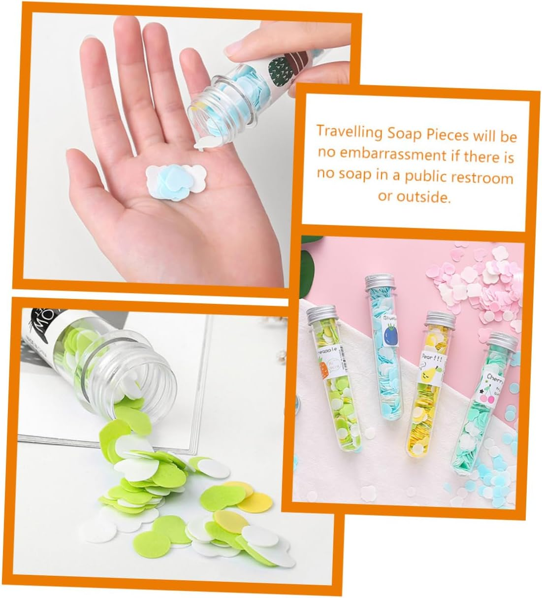 Ifundom Travel Soap Sheets Convenient Box Portable Outdoor Hand Washing Soap Pieces for Camping Hiking Business Trips Safe Easy to Use No Smell