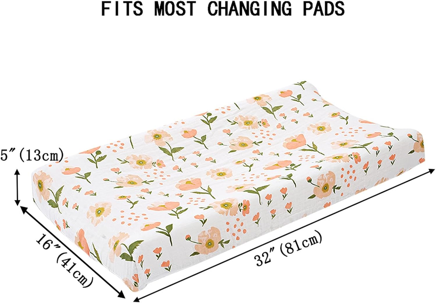 Cotton Diaper Changing Pad Cover, 82X41Cm Elastic Cute Pattern Cradle Mattress Sheets, Super Soft & Breathable, Stylish Flowers Animal Changing Pad Covers for for Baby Boys Girls（Cover Only） image number 5