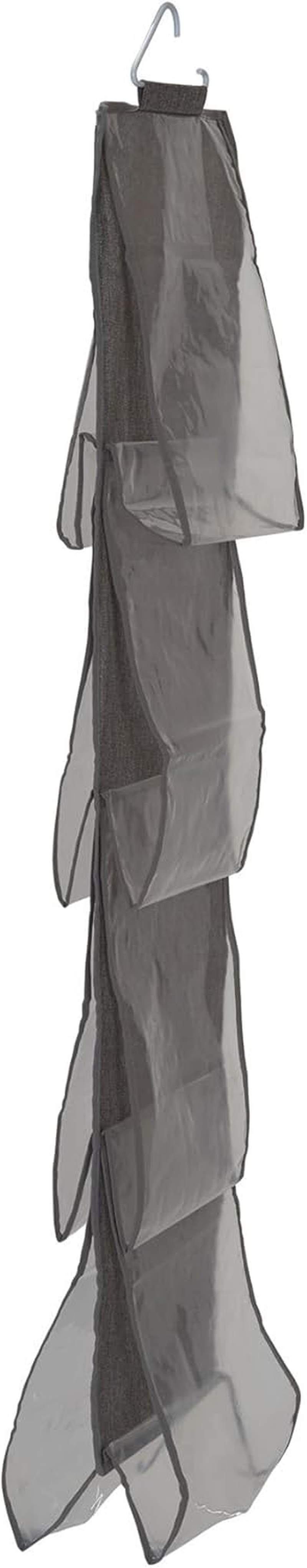 Household Essentials 10-Shelf Wide Hanging Shoe Organizer, Soft and Durable Polyester, Versatile, Breathable, Stylish, Compact, Sturdy Hooks for Rod or Wire Closets, Gray