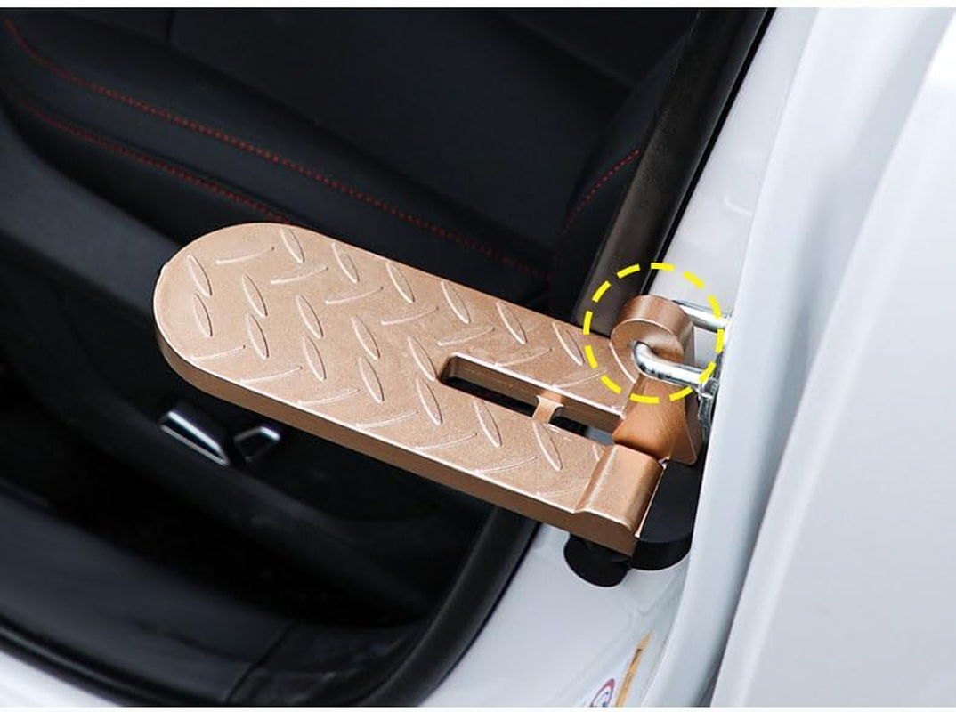 Swpato Car Door Step with Glass Breaker Safety Hammer & Roof Rack Access,Foldable Roof Rack Door Step - Fits Most Car, SUV and Truck, Max Load 400 Lbs(Long) - Black Long image number 3