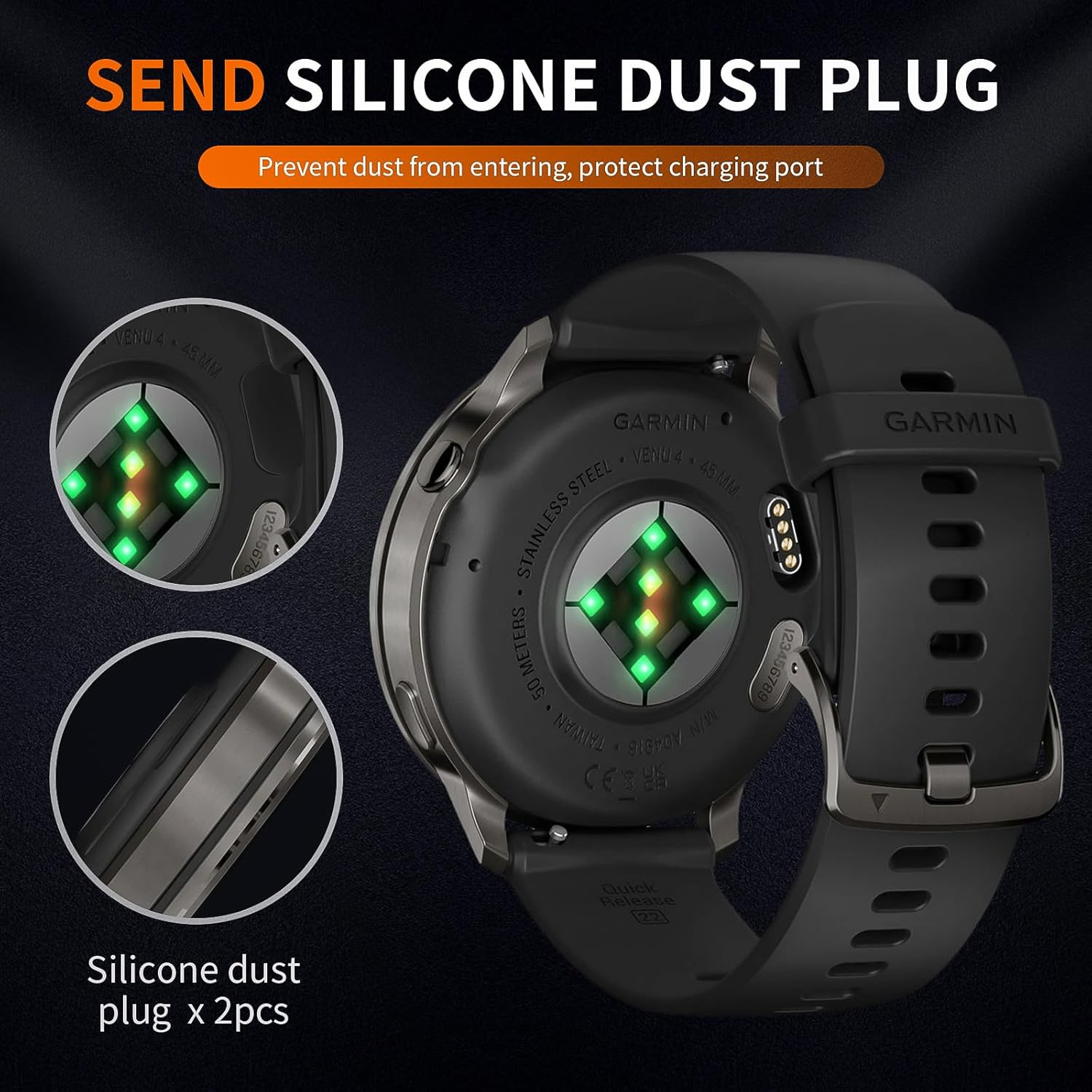 Suoman 6+2 Pack for Garmin Venu 4 45Mm Screen Protector, TPU High Definition Clear Protective Film(6)+ Silicone Anti-Dust Plugs(2), Full Coverage Flexible Anti-Scratch, No Bubble image number 6