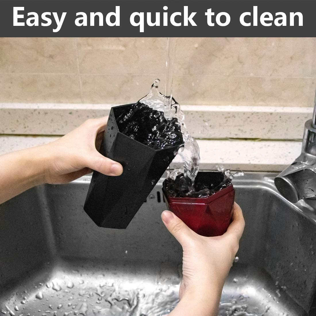 Car Trash Can with Lid, Leak Proof Automotive Portable Trash Bin, Diamond Design Easy to Clean Plastic Desktops Dustbin Organizer for Car Home Office (Red) image number 2