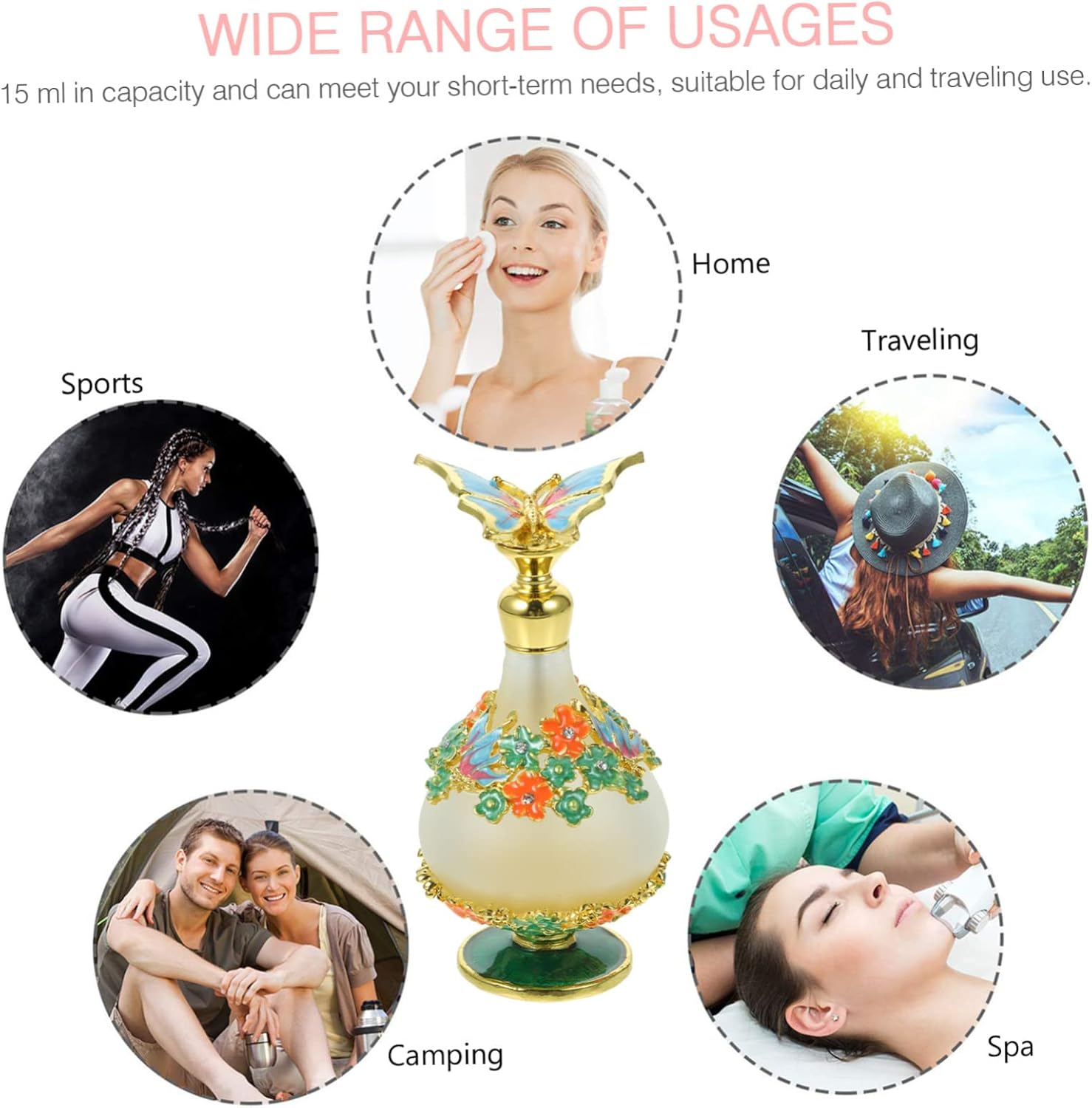 30Ml Refillable Perfume Travel Size Bottle Fine Neck Butterfly Cap Essential Oil Storage image number 6