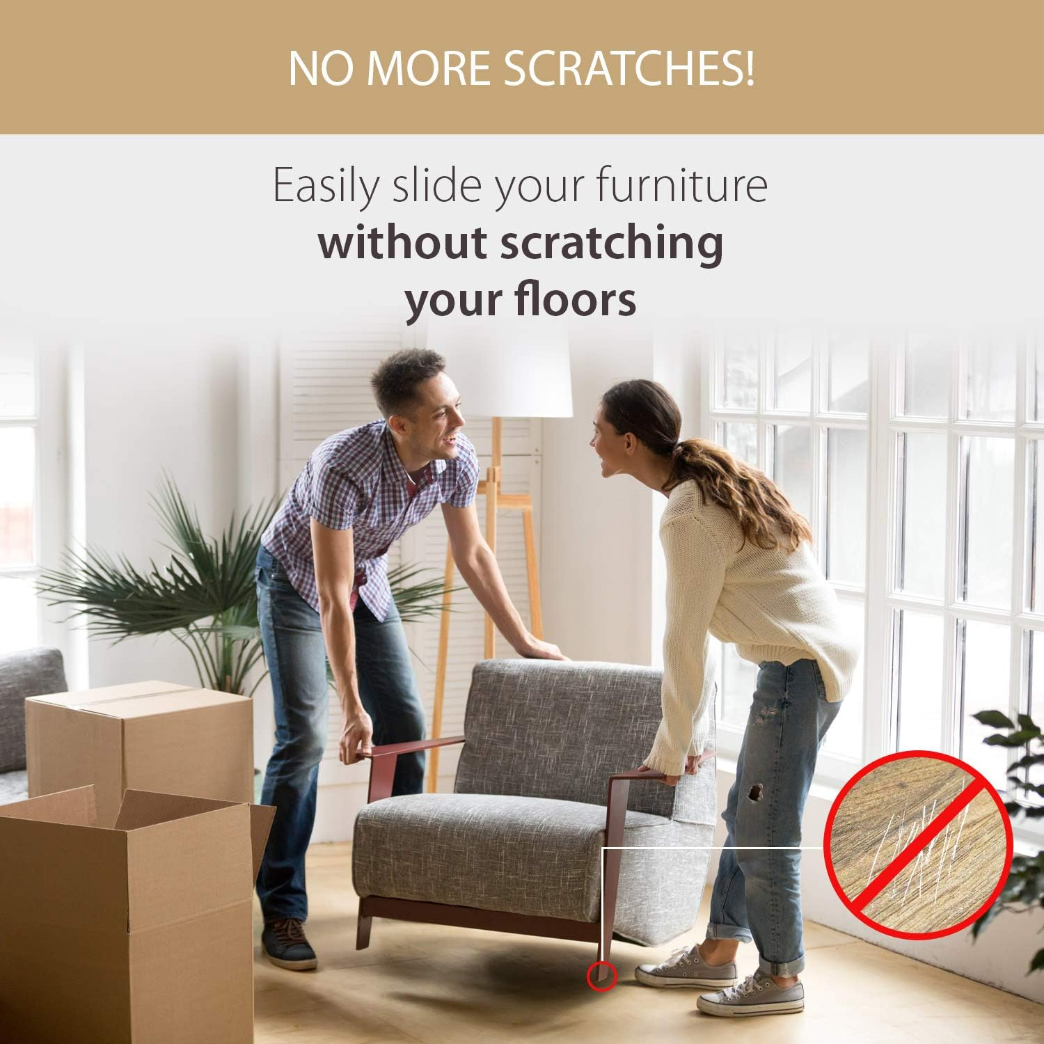 Felt Furniture Pads, Floor Protectors for Furniture Legs, 6 Pack of Cut to Size Felt Chair Leg Floor Protectors, 15 Cm X 11 Cm Self Adhesive Furniture Felt Pads for Hardwood Floors image number 2