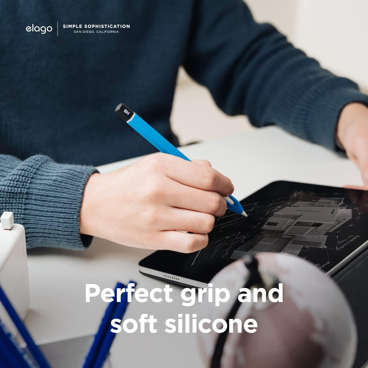 Elago Compatible with Apple Pencil Pro Case & Apple Pencil 2Nd Generation Case, Compatible with Magnetic Charging, Double Tap, Squeeze, Haptic [Must Read Installation Instructions] (Blue) - Black image number 6