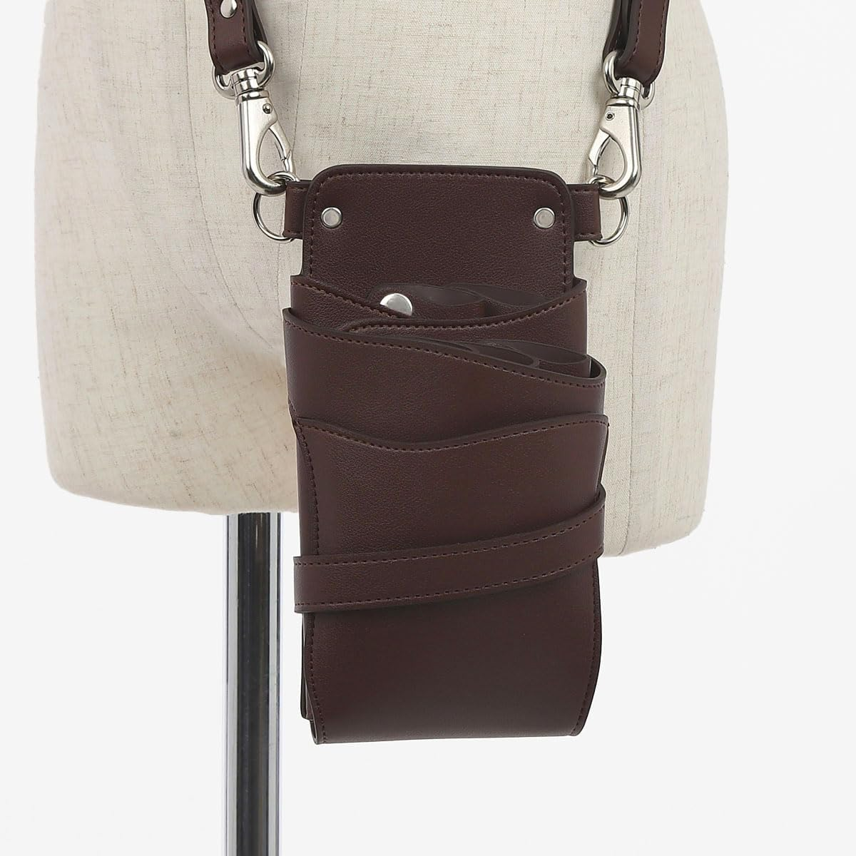 Dp 0-5 Scissor Case Plat Brown with Large Capacity Pocket & Brush Holder PR-004 Hairdresser Barber Trimmer