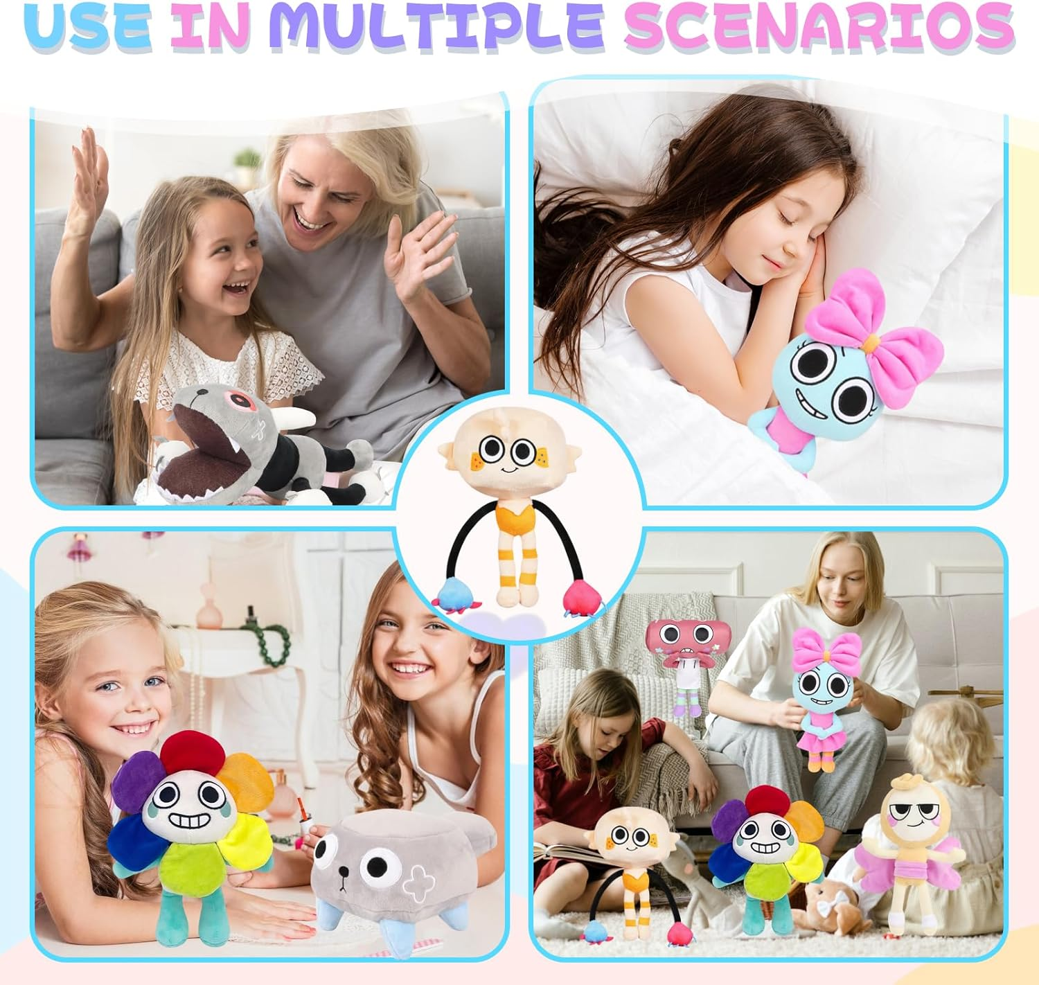 Dandy'S World Plush Toy, 11.02 Inches/28 Cm Dandy Horror Games Plush, Dandy Flower World Plush Toy, Dandy Scary Game Plush Toy, Stuffed Plush Animal Doll Pillow for Boys and Girls Party,