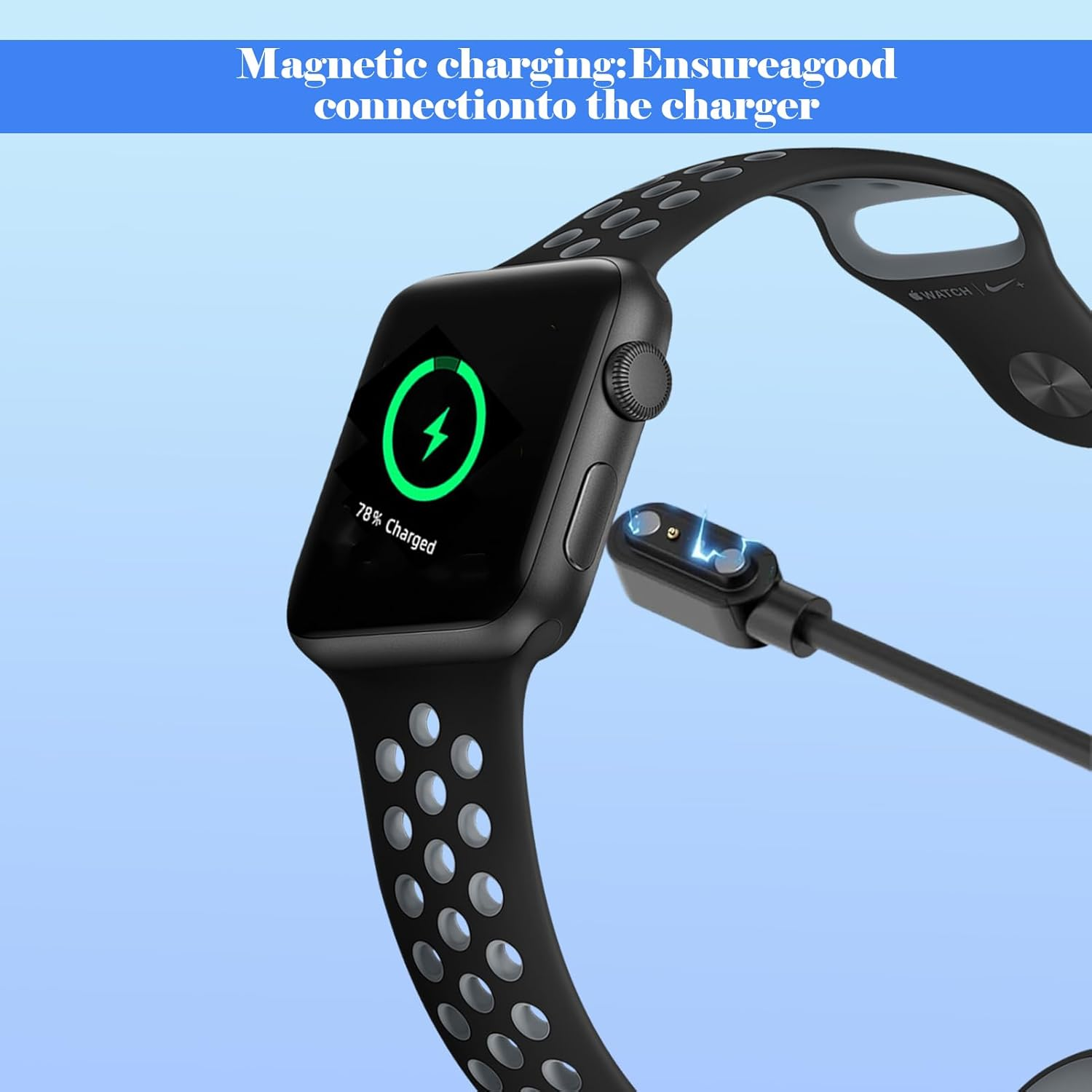 Magnetic Charger, 2 Pcs Watch Magnetic Charging Cable, Smart Watch Charging Cable Compatible with Fitpolo, Chargers Compatible with IDW13/IDW16/IDW19 Kids Fitness Tracker Watch (Black) image number 3