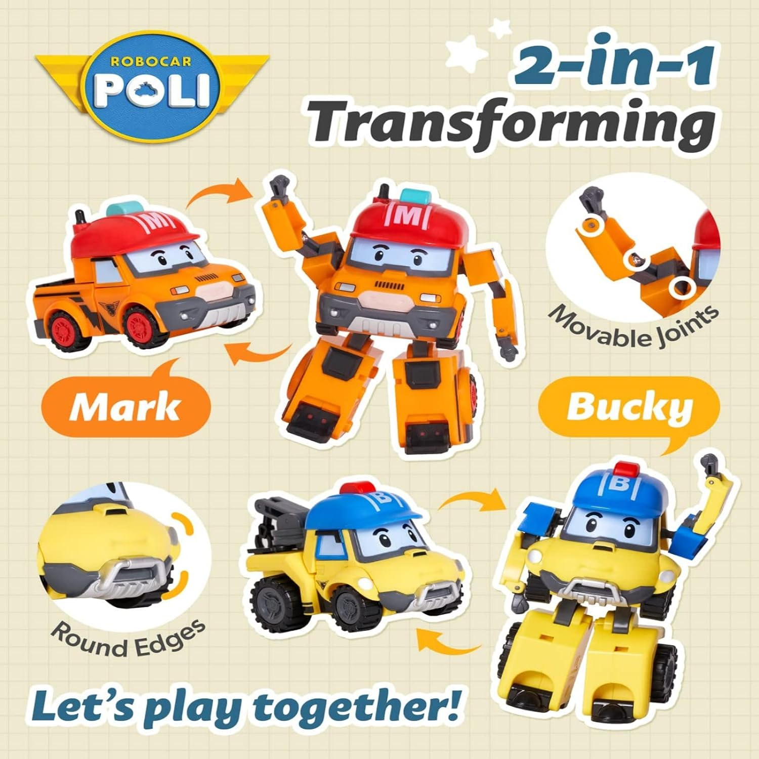 Robocar Poli Transformable Vehicle Bucky - 4Inch image number 1