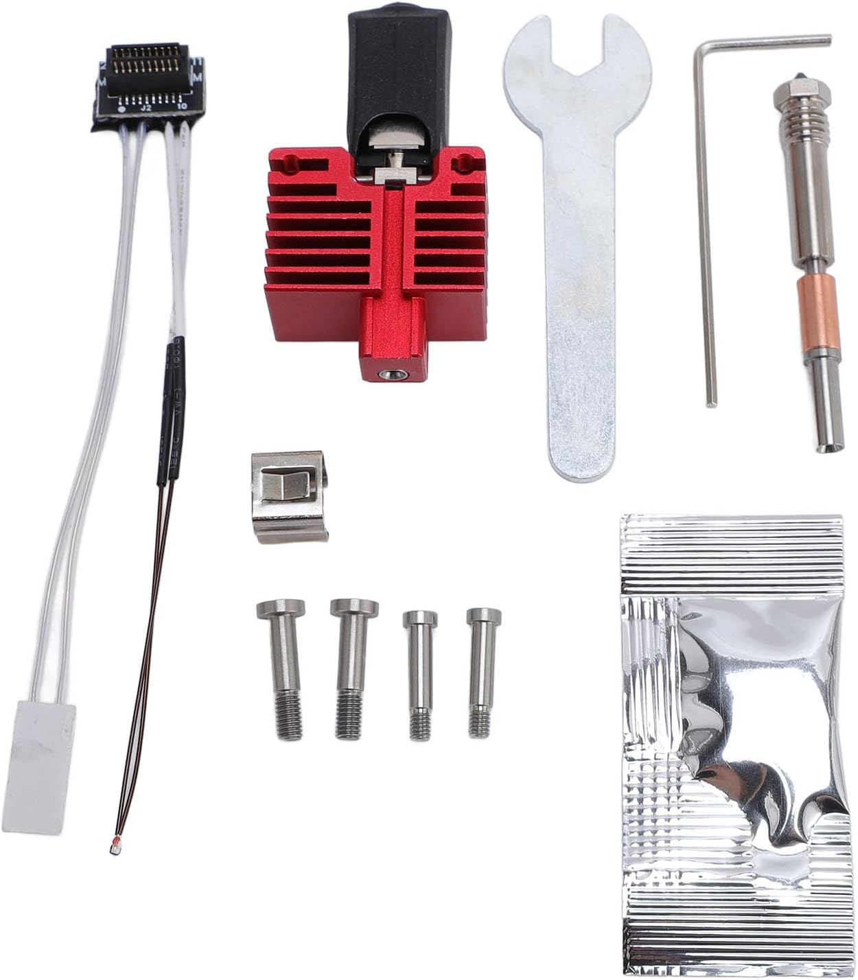 Hotend Kit for Lab P1P P1S 3D Printer, Hardened Steel Nozzle Extruder Hot End with 0.2Mm 0.4Mm Nozzle, 60W Ceramic Heater, Thermistor Wire image number 2