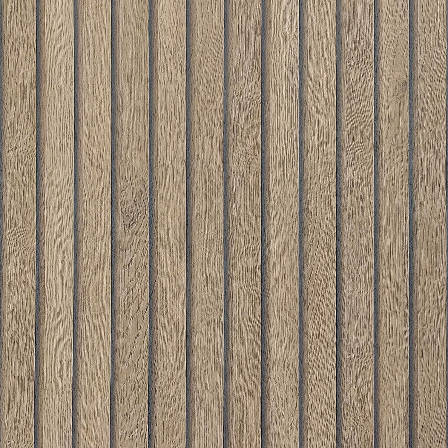 40Cmx9M Brown Wood Striped Peel Stick Wallpaper Self Adhesive Removable Waterproof Vinyl Wrap Wooden Slat Panel Beadboard Wall Paper Natural Light Tan Wood Grain Contact Paper for Apartment Bedroom image number 6