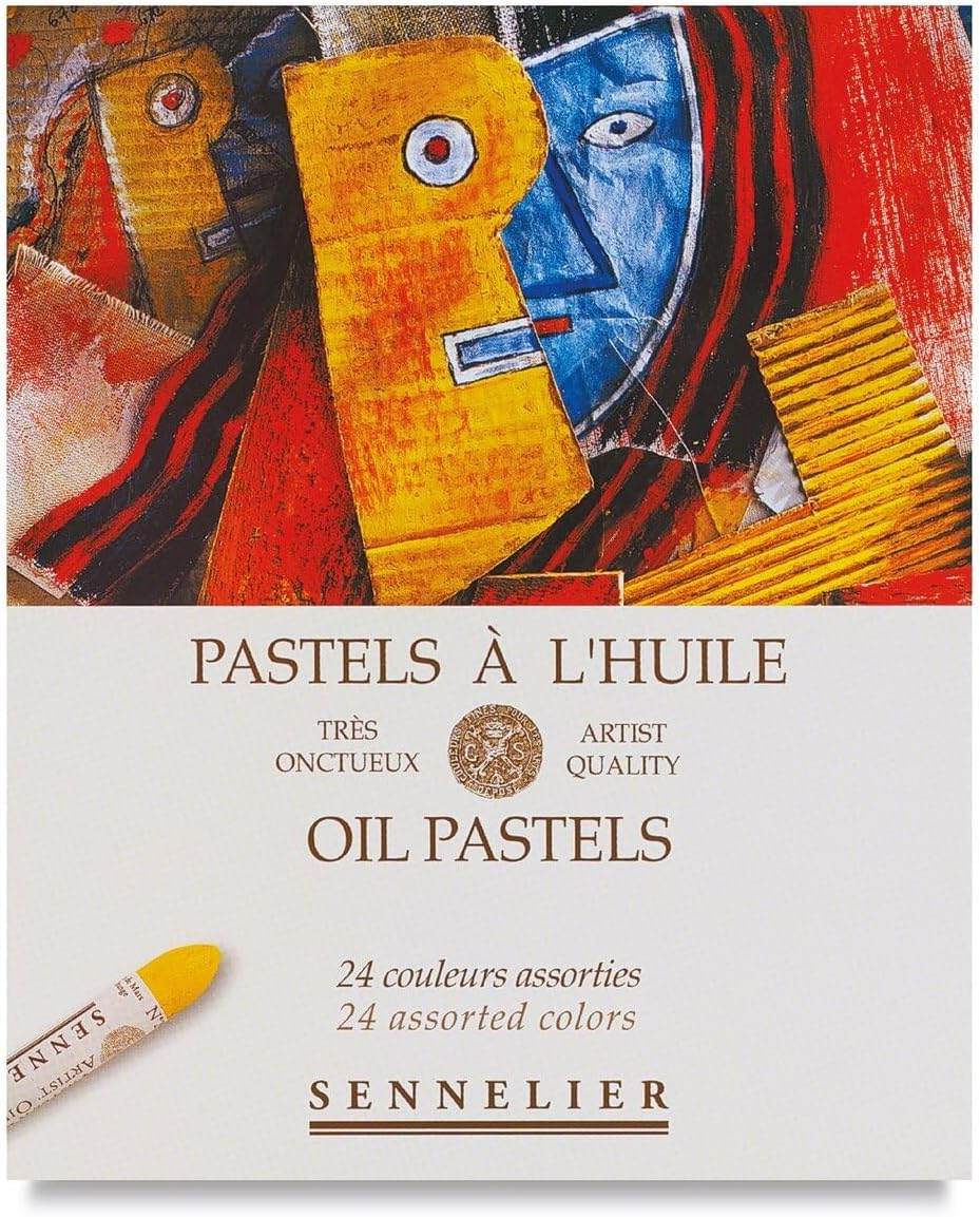 Sennelier Assorted Oil Pastel 24-Pieces Set - Creamy Texture, Resistant to Smudging, Use on Multiple Surfaces - Ideal for Creating Artistic Effects with Rich Colours and Smooth Textures image number 3