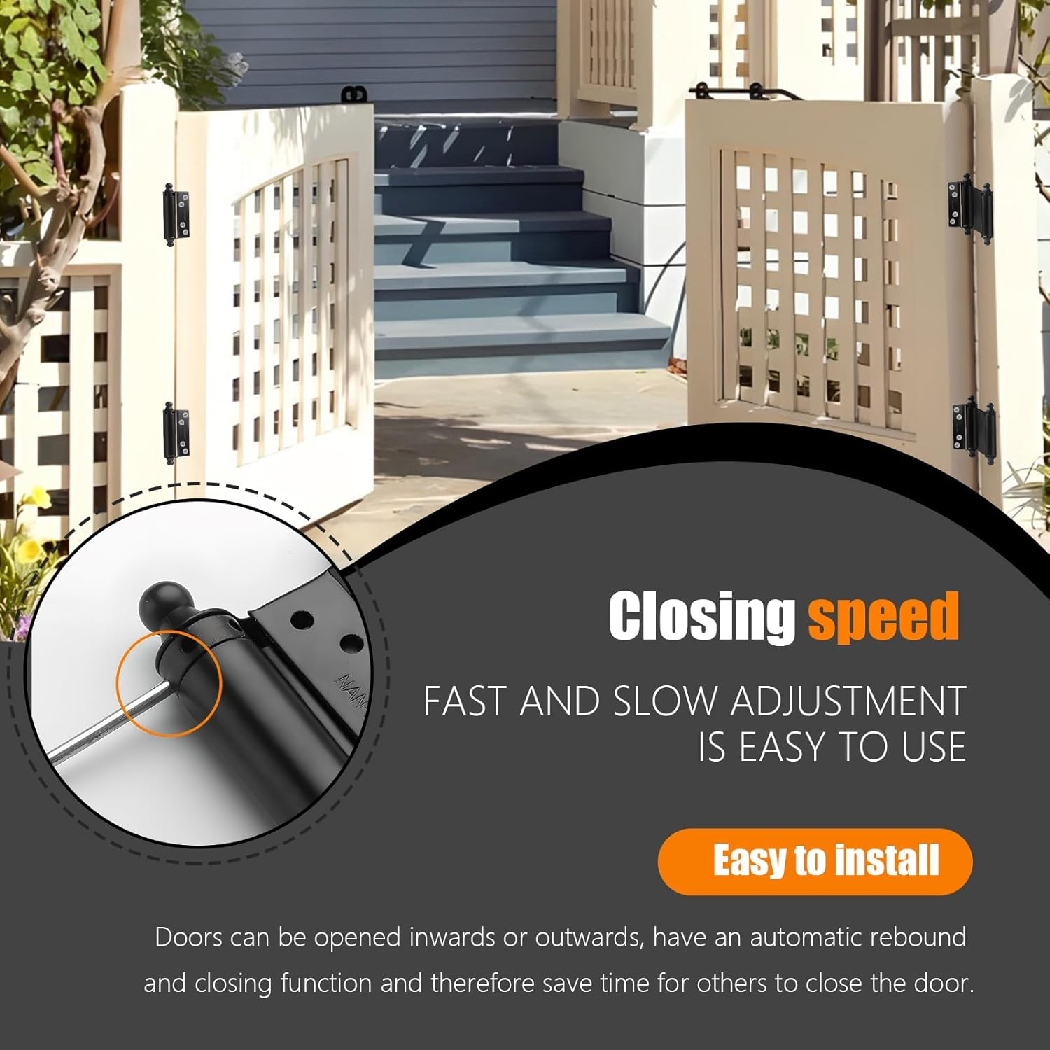 4 Pack 3&rsquo;&rsquo; Double Action Hinges, Double Swing Hinges Swinging Door Hinge Cafe Door Hinges, Stainless Steel Trap Door Hinges Spring Hinge (3&rsquo;&rsquo;)