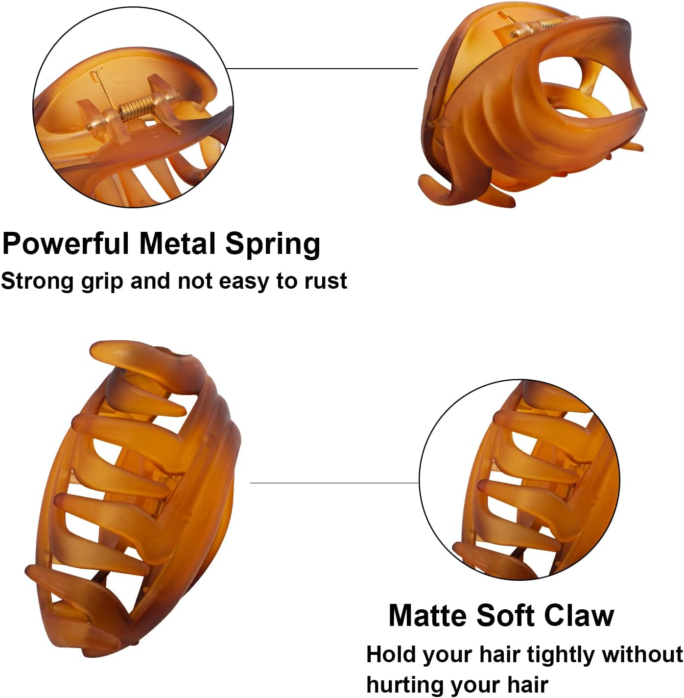 Claw Clips for Thin, Fine to Medium Hair - 2.6 Inch Strong Matte Flower Jaw Clips with Non-Slip Grip for Women, Girls & Kids, Gift Box Included (Black, Brown) - Multi Colors image number 2