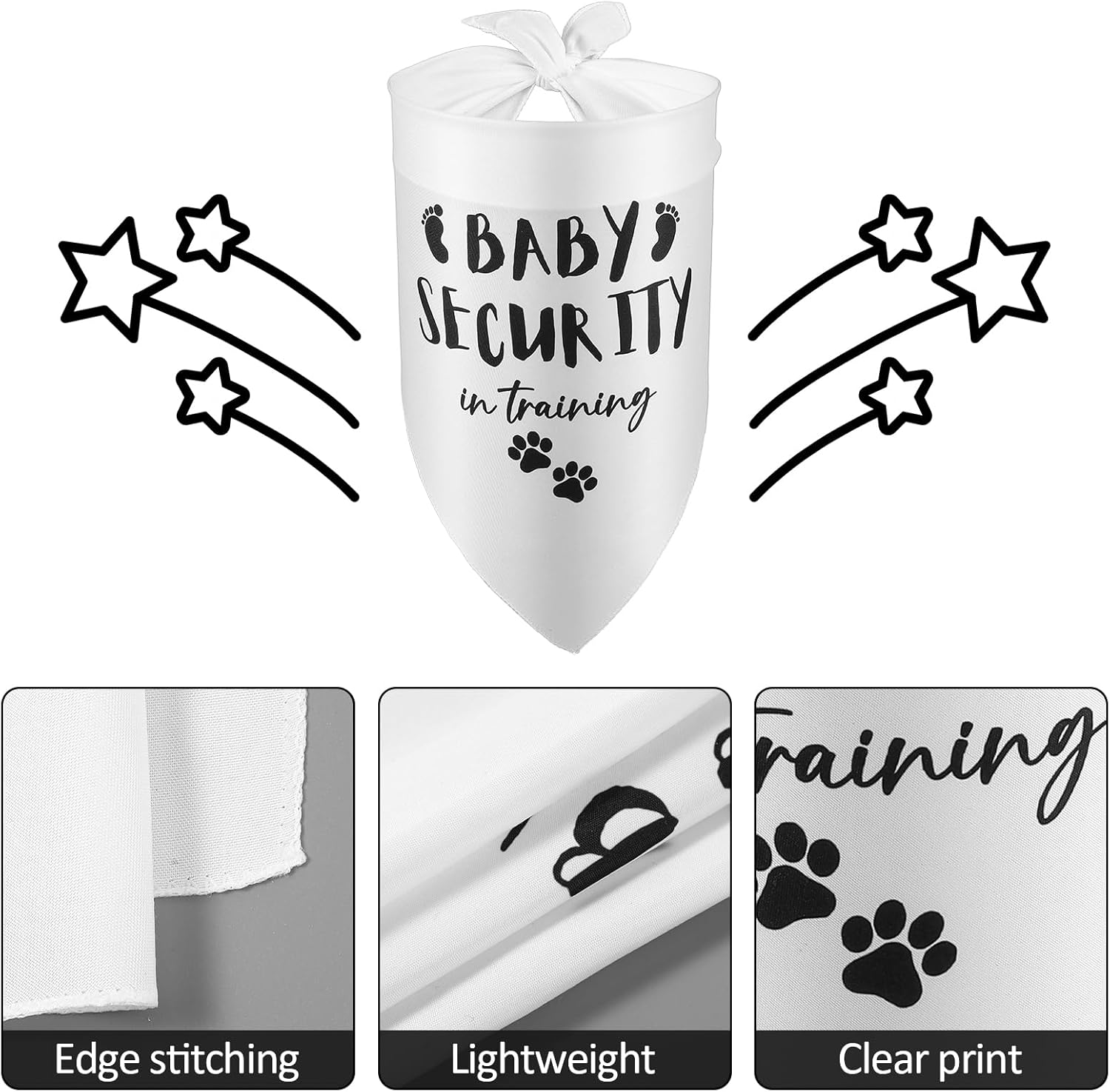 2 PCS Dog Bandana Baby Security in Training Scarf Baby Announcement Sign Triangle Printed Dog Pet Accessories Washable Funny Pregnancy Dog Bandana for Dog Lovers Large Dogs image number 6