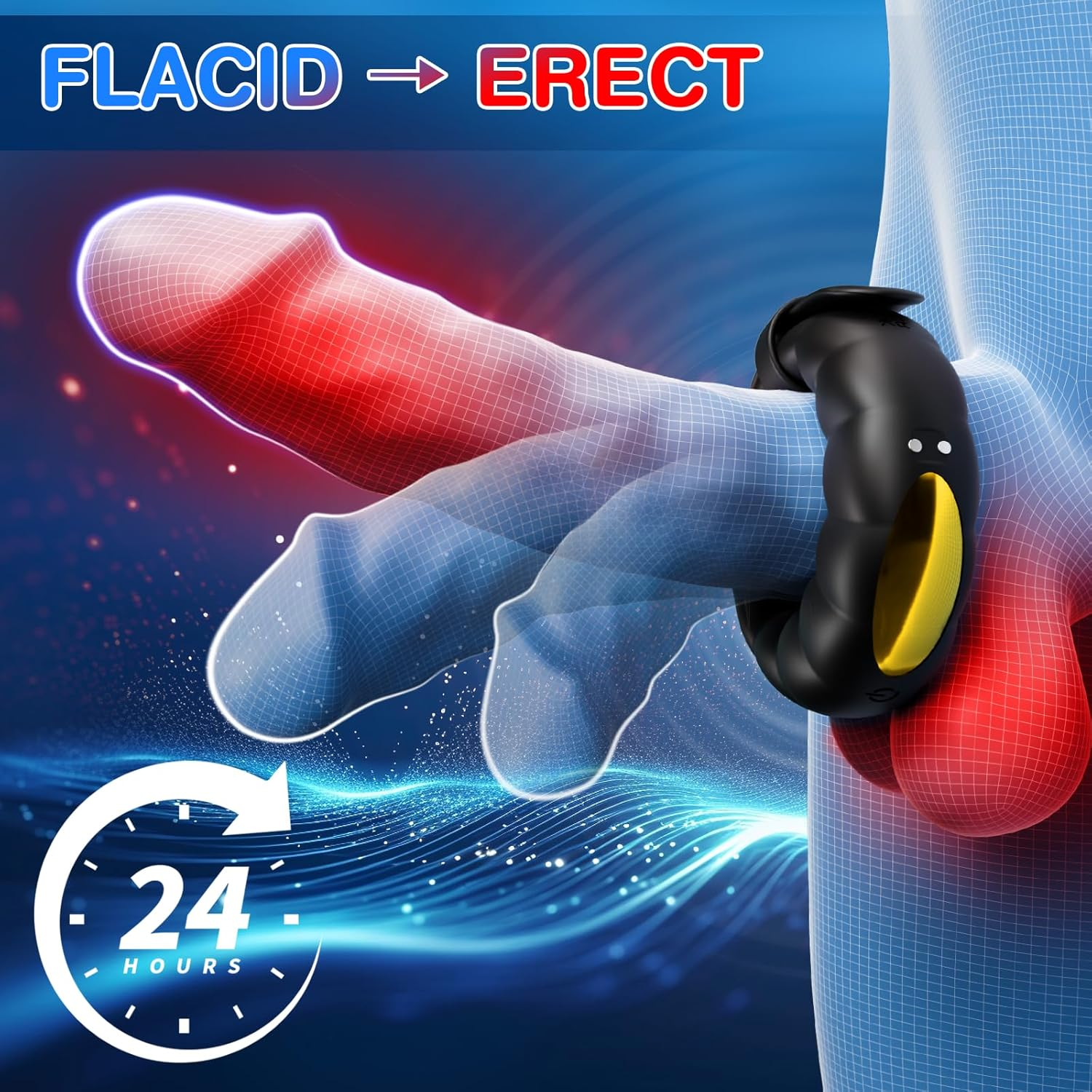 Vibrating Cock Ring Sex Toys - Powerful Penis Ring Vibrator with 10 Vibrations & Adjustable Buckle, App Control Male Sex Toy Cockring for Erections, Adult Sex Toys & Games for Men Women Couples