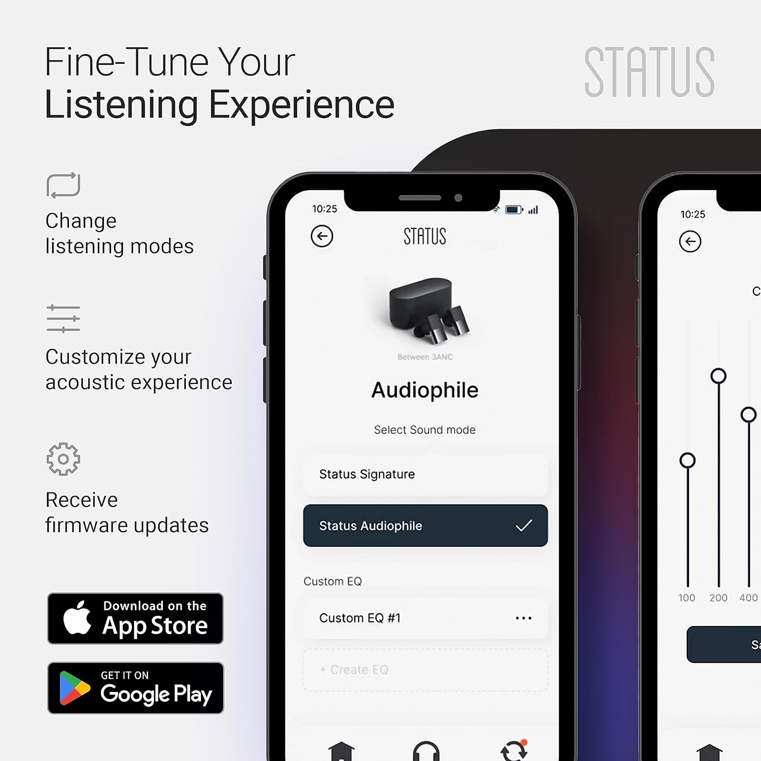Status between 3ANC (Bone White) Wireless Earphones, Bluetooth 5.2, IPX5 Waterproof Level, Triple Driver, Noise Reduction, Built-In 6 Microphones, ANC Earphones, up to 12 Hours of Continuous Playback image number 2