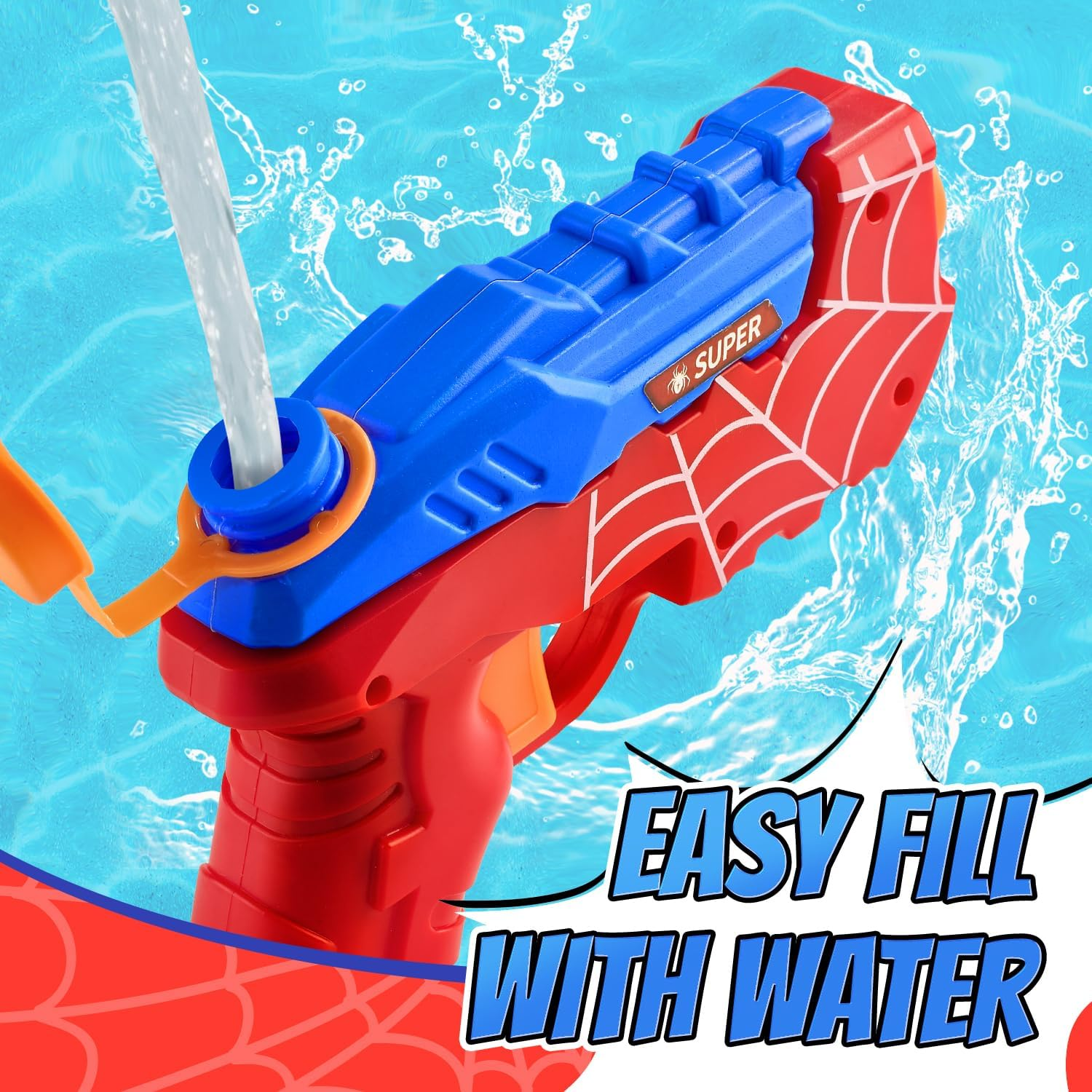 2 Pack Water Pistols for Kids, Squirt Water Guns Cool Small Manual Water Gun, Party Favors Swimming Pool Beach Outdoor Water Gun Toys, Ideal Summer Gifts for Boys Girls 3 4 5 6 7 8 image number 5