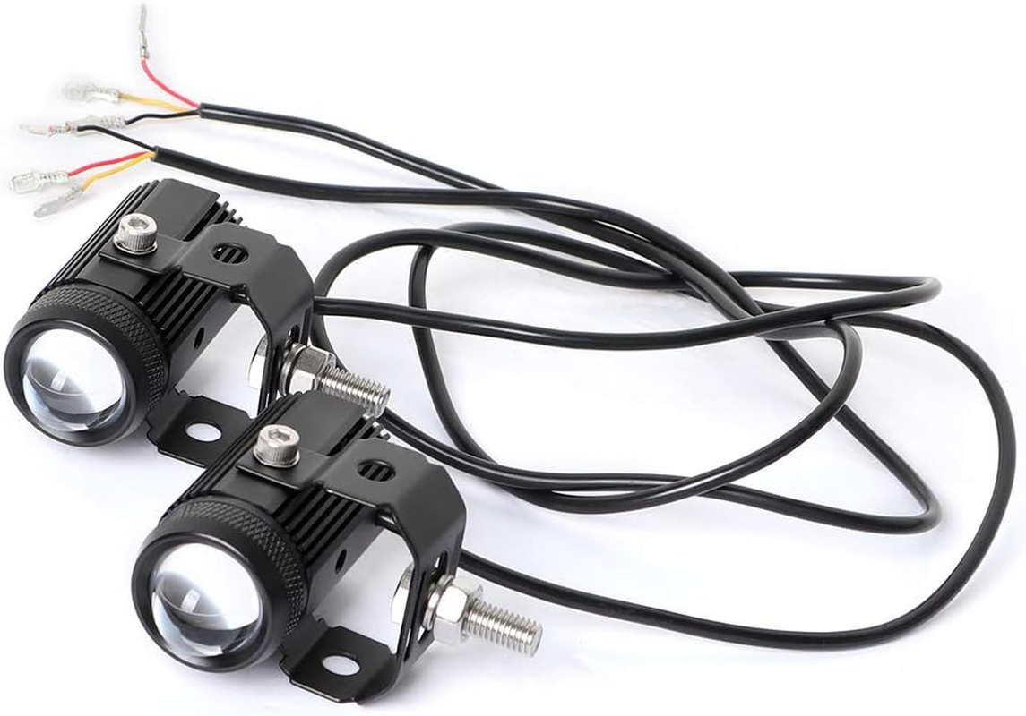 EXZEIT Led Driving Light for Motorcycle, High Low Beam Function 1.3'' Fog Lights Aux Light for Motorcycle E-Bike ATV UTV, 12/24V, 30W, 6000 Lumens 2 Pcs (White Light) - Amber Light image number 7